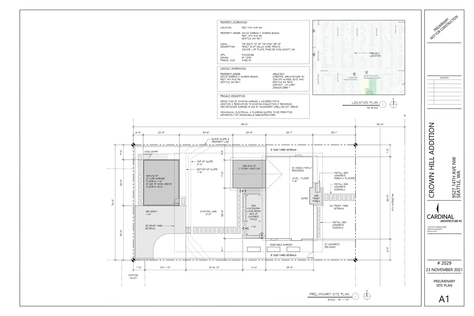 Site plan for 9527 14th Ave NW