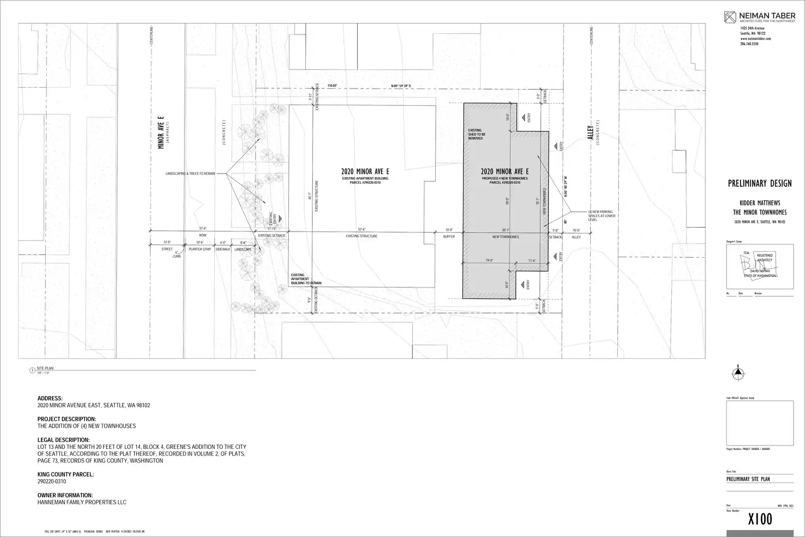 Site plan for 2020 Minor Ave E