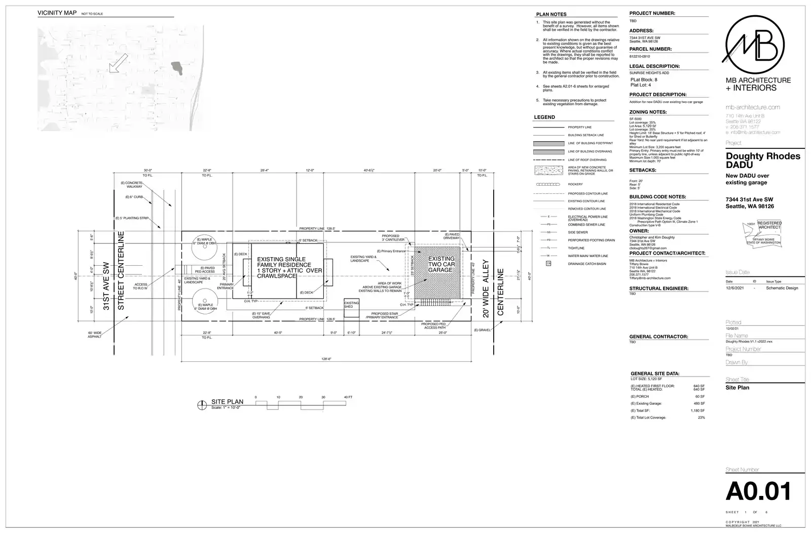 Site plan for 7346 31st Ave SW