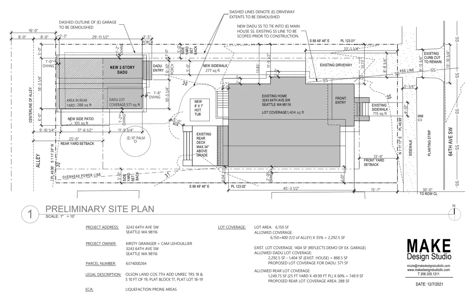 Site plan for 3243 64th Ave SW