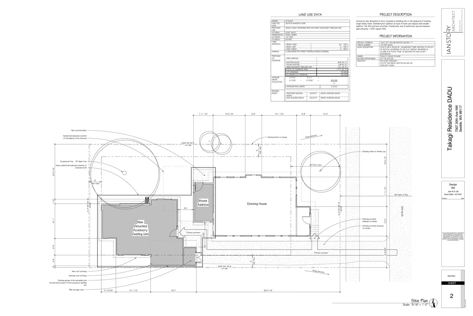 Site plan for 7307 20th Ave NW