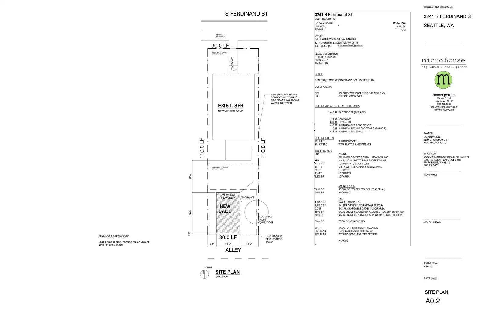 Site plan for 3243 S Ferdinand St