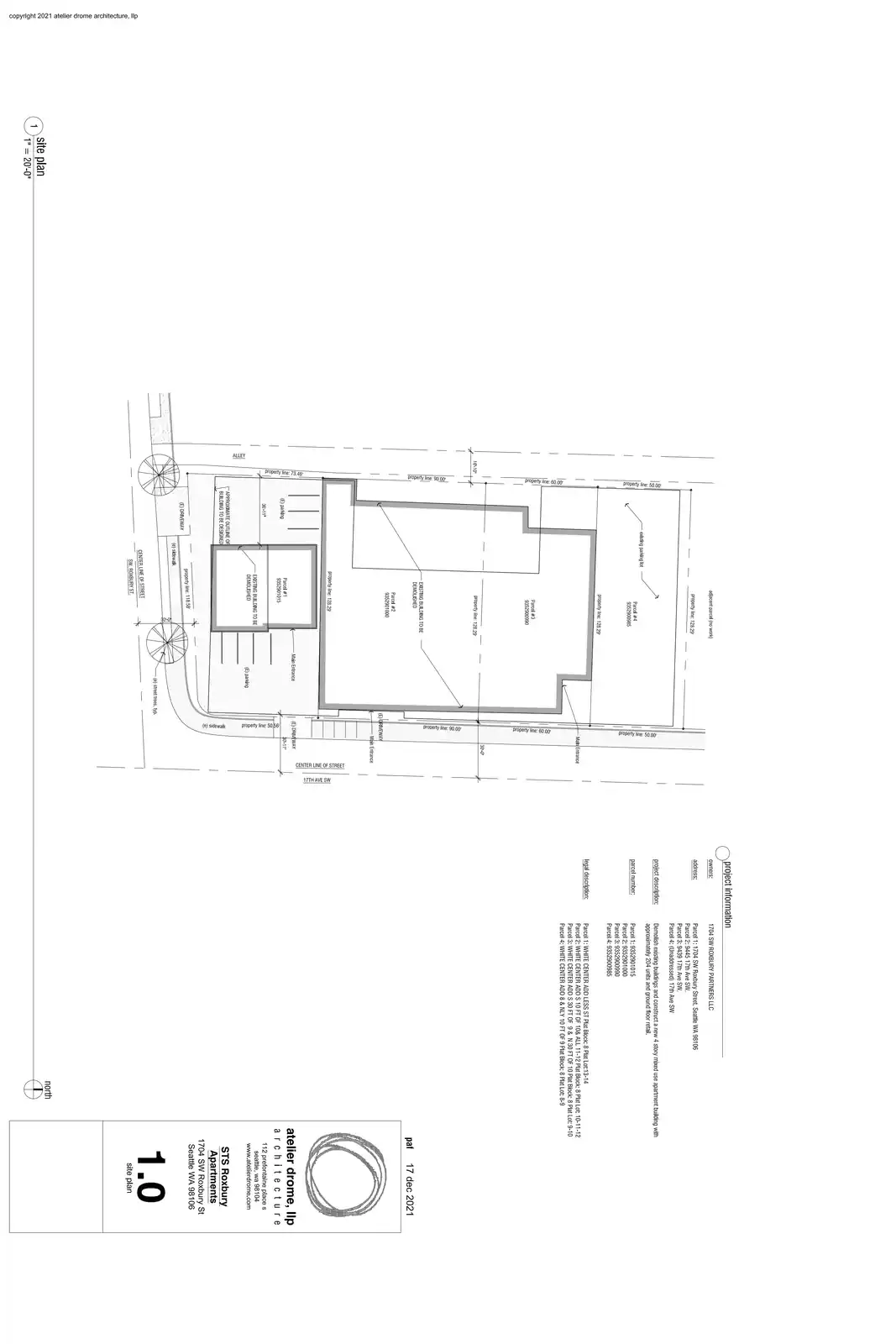 Site plan for 1704 SW Roxbury St
