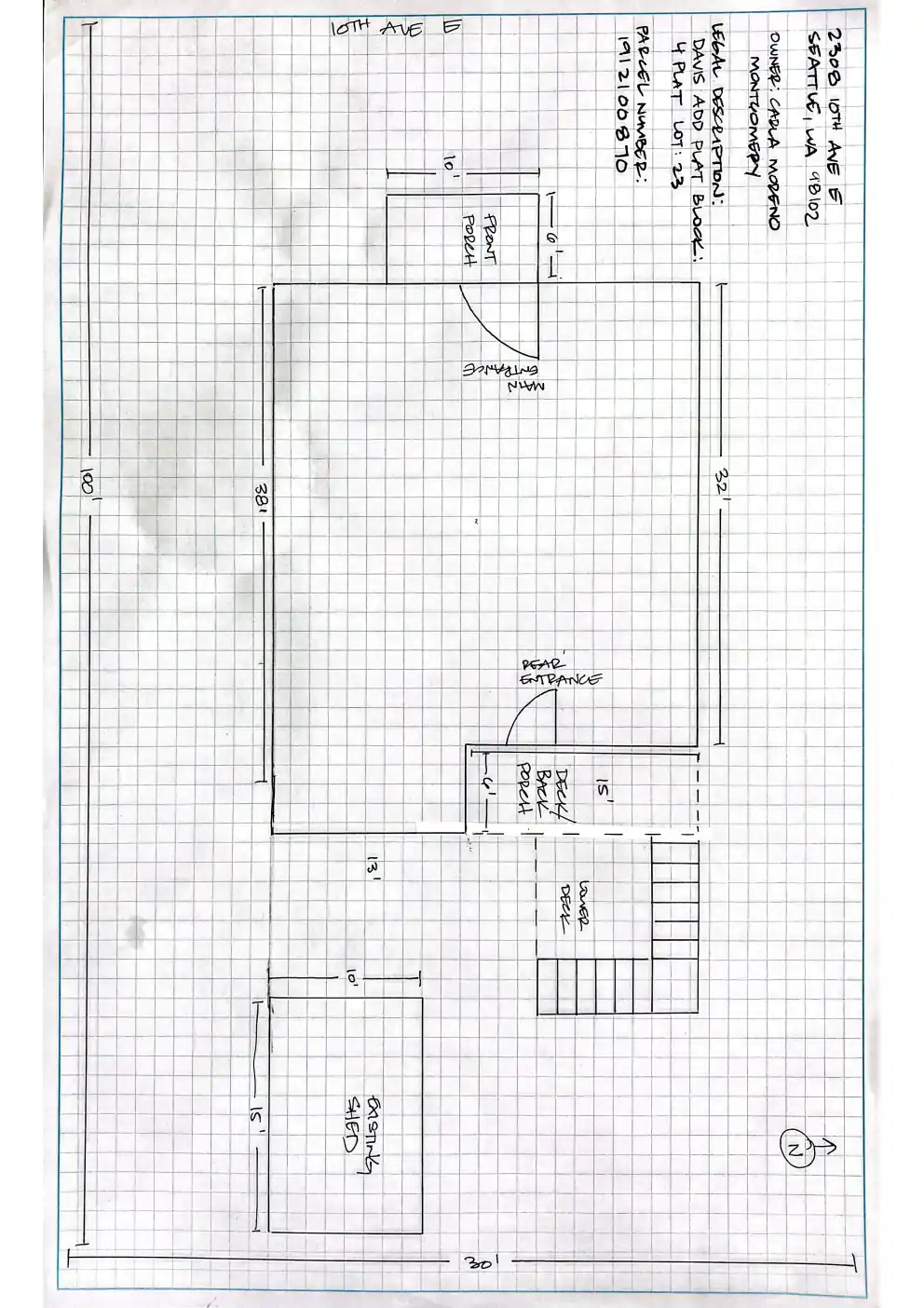 Site plan for 2308 10th Ave E