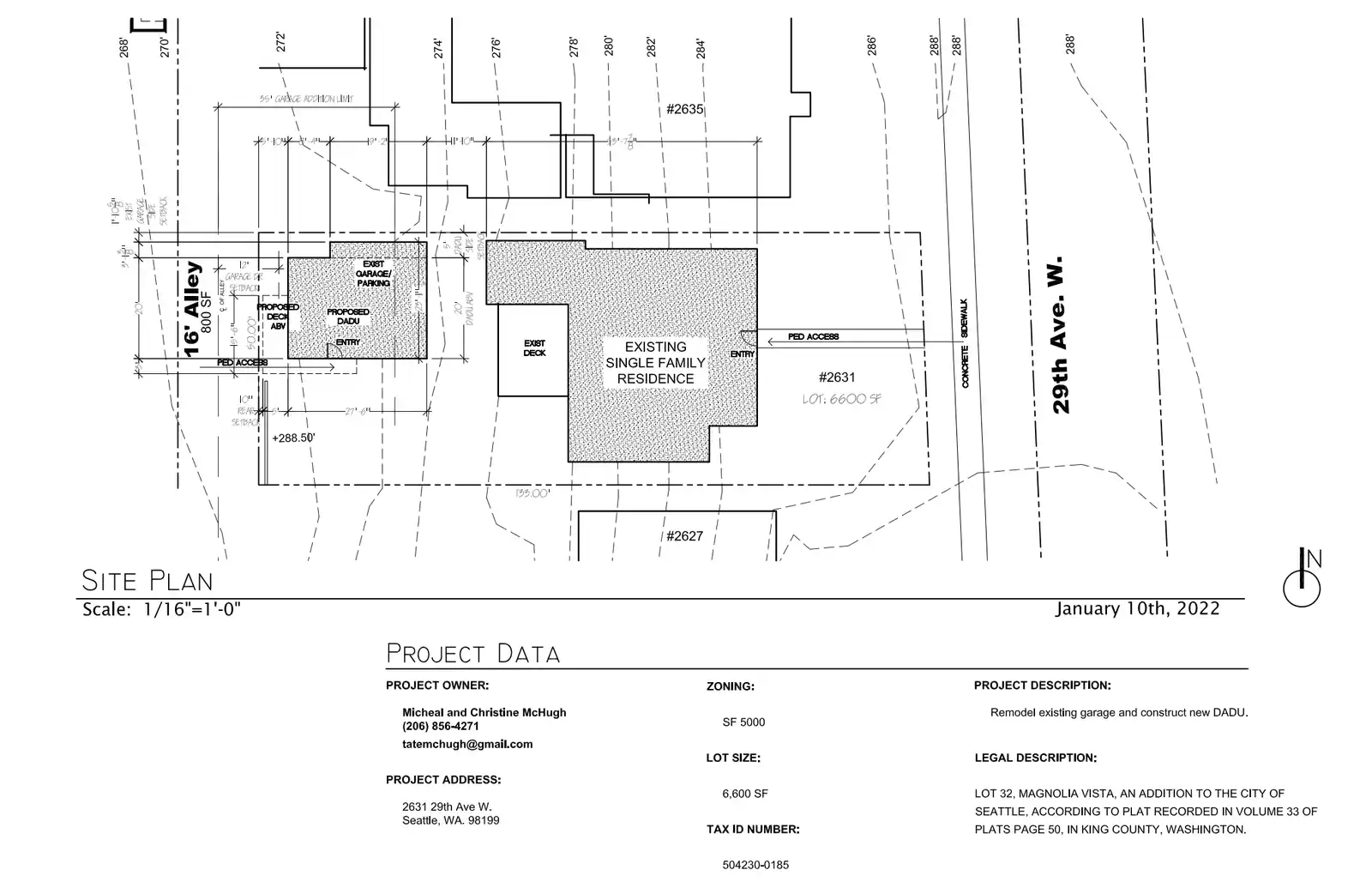 Site plan for 2629 29th Ave W