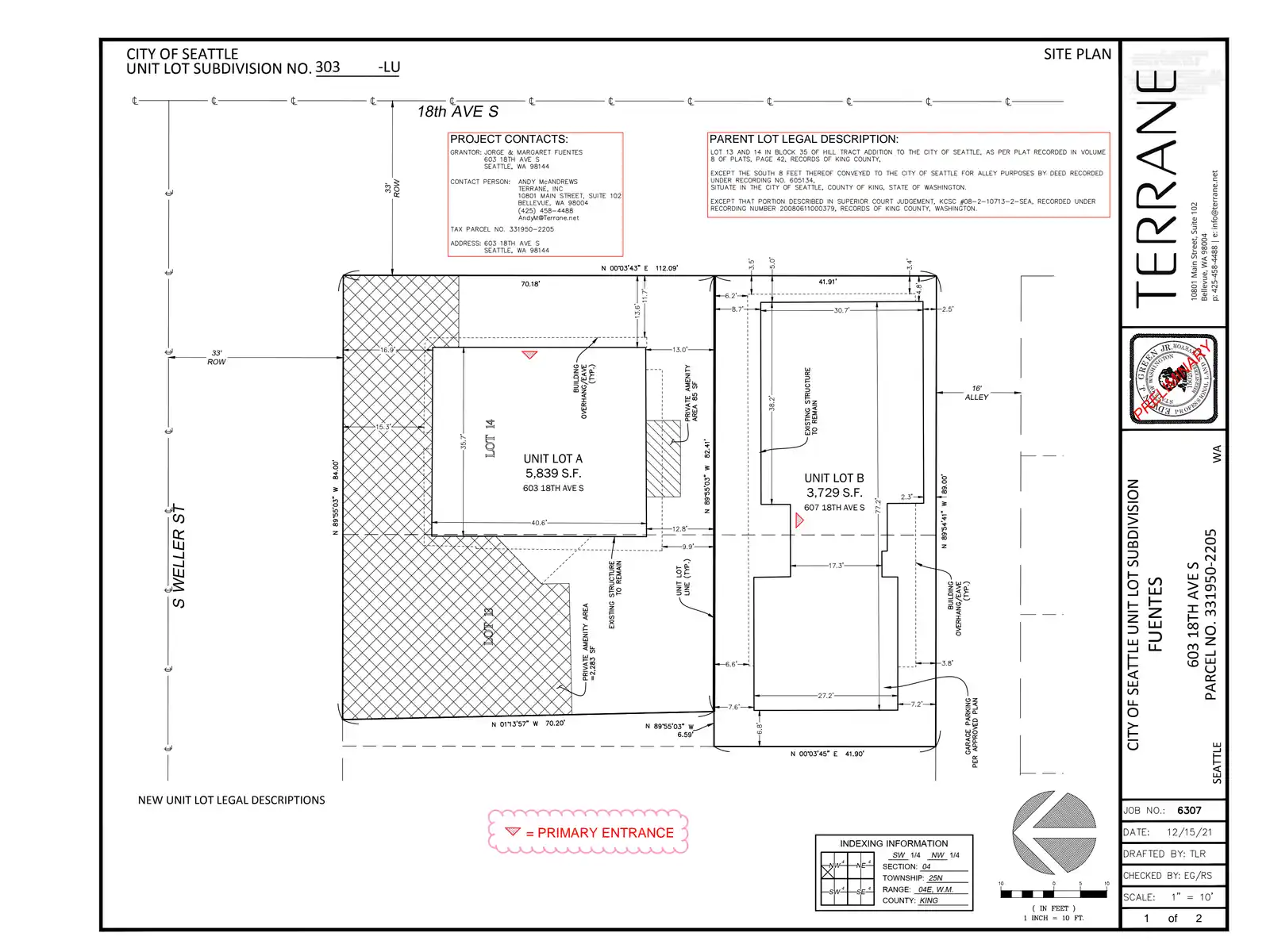 Site plan for 603 18th Ave S