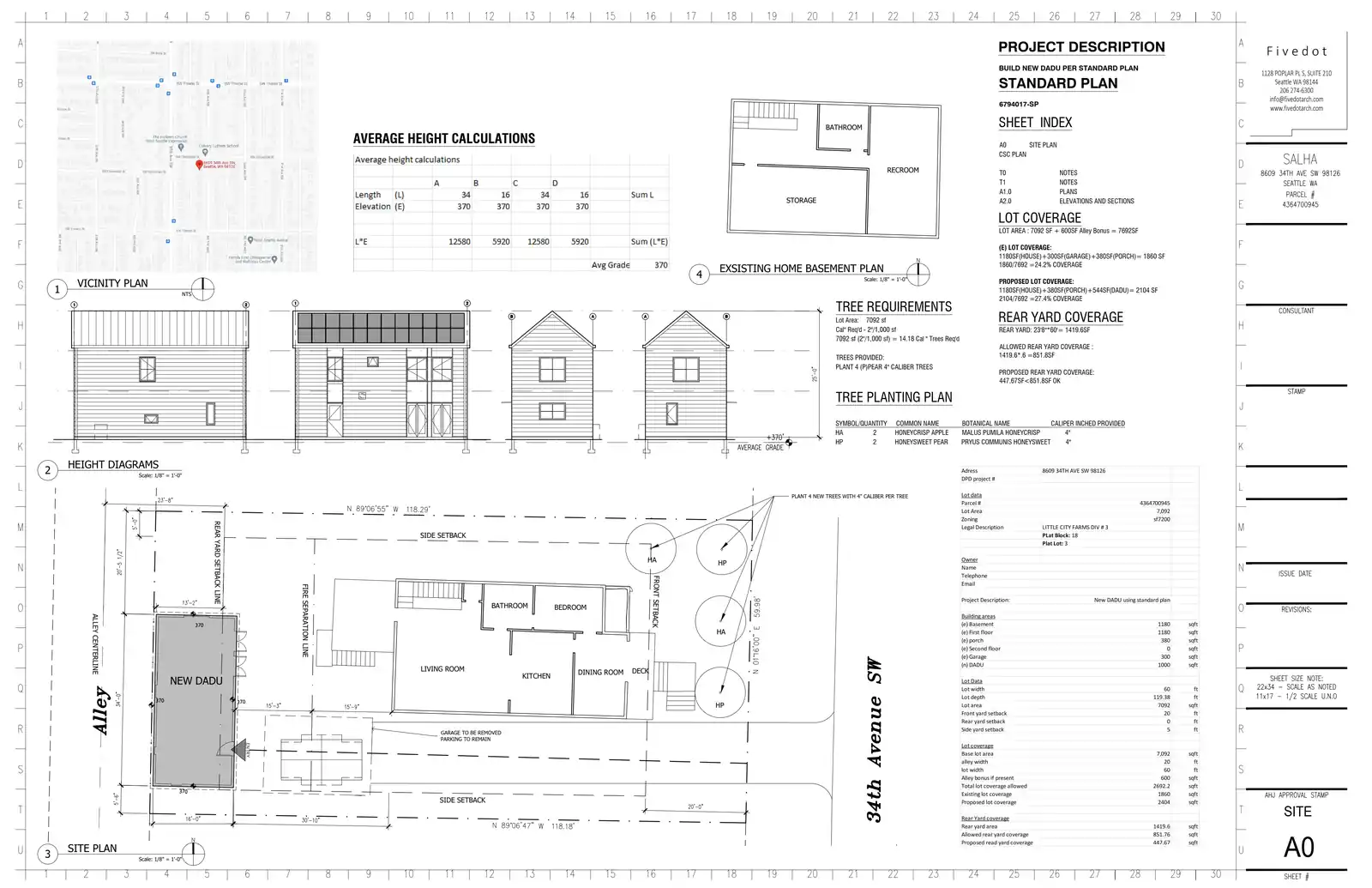 Site plan for 8609 34th Ave SW