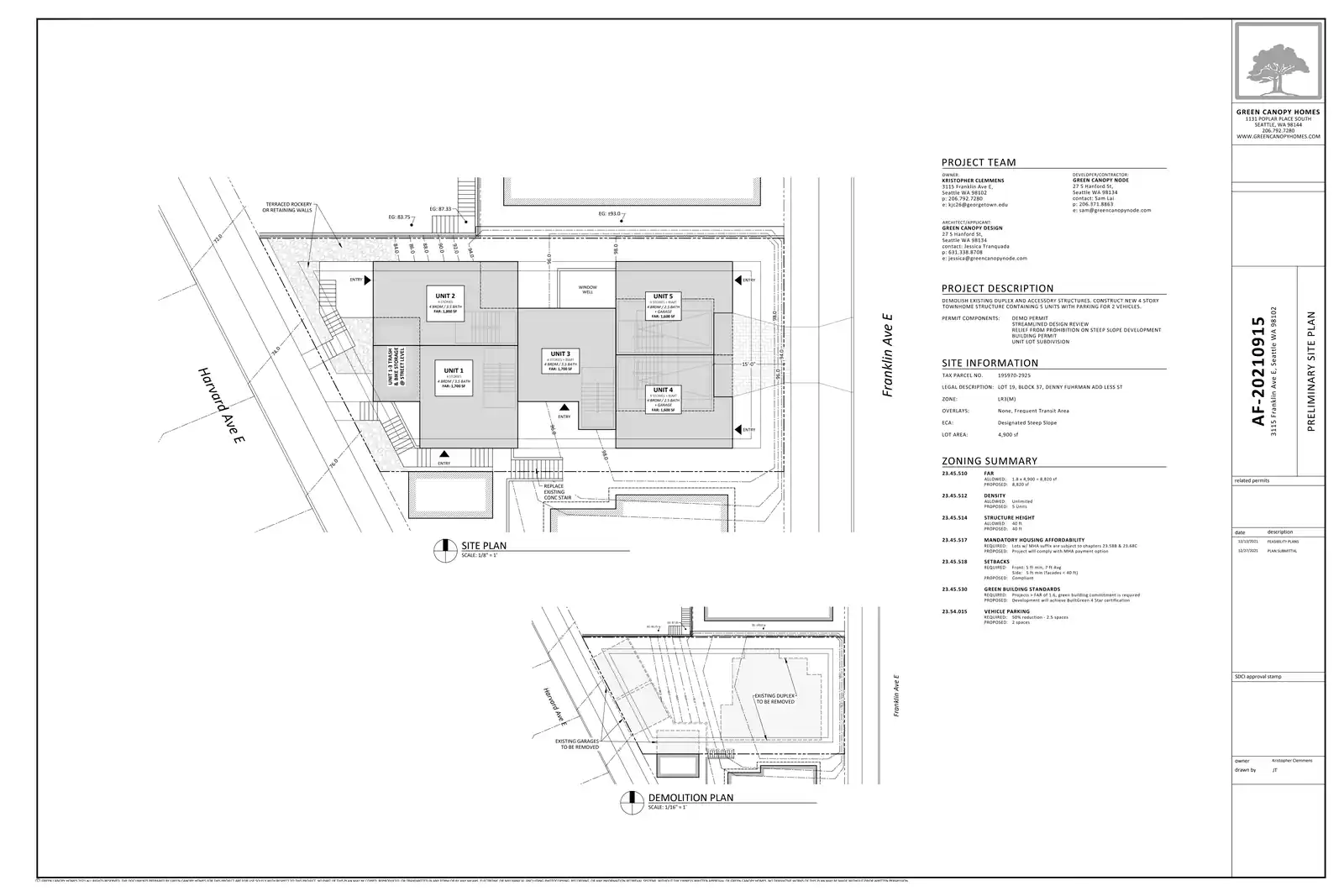 Site plan for 3115 Franklin Ave E