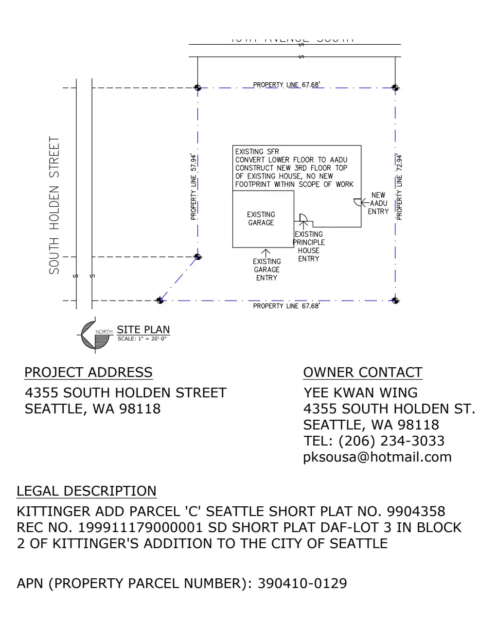Site plan for 4355 S Holden St