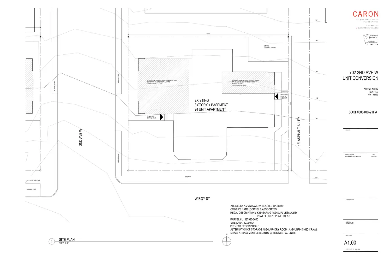 Site plan for 702 2nd Ave W