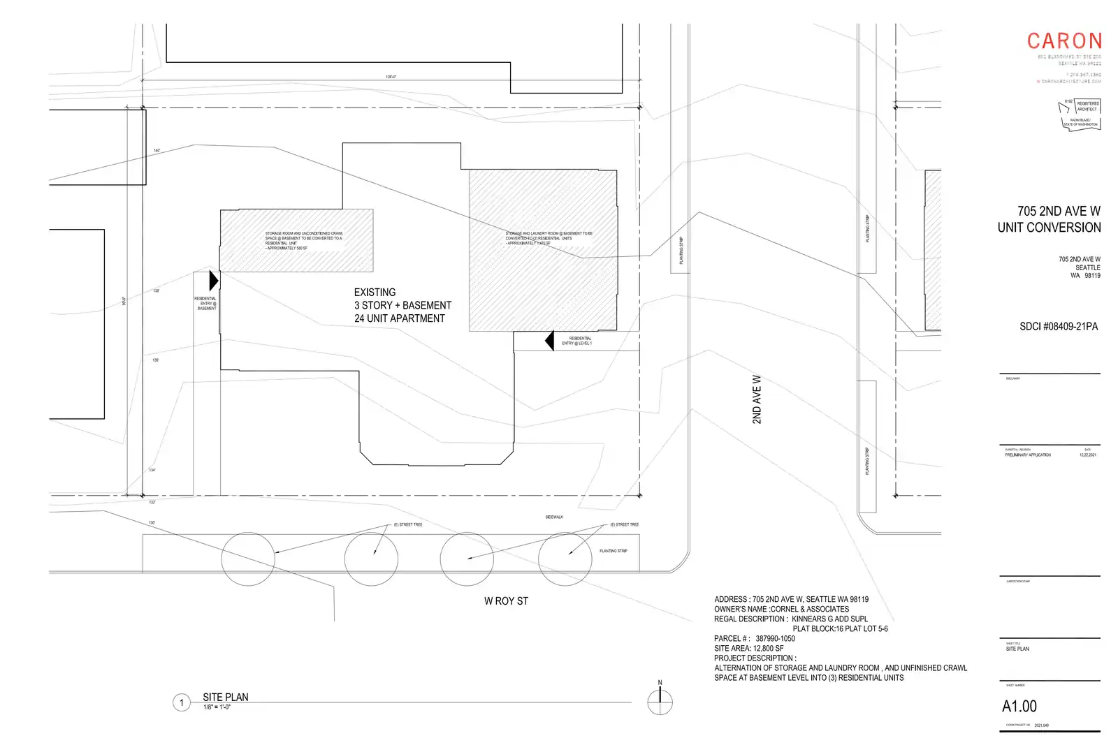 Site plan for 705 2nd Ave W