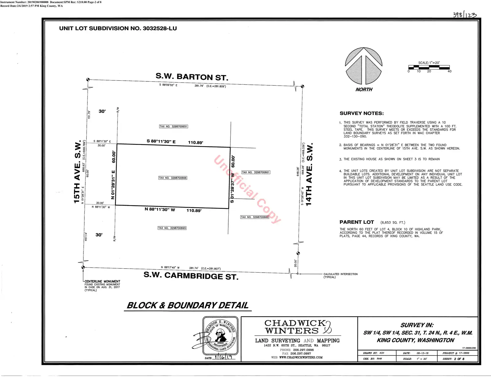 Site plan for 9216 15th Ave SW