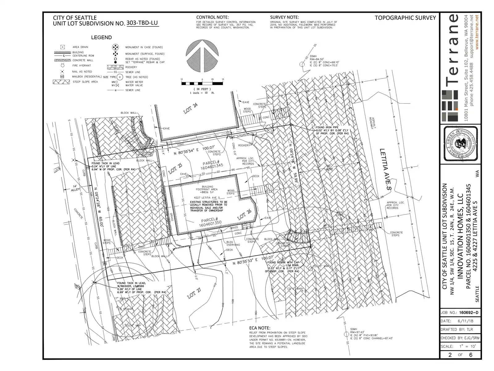 Site plan for 4225 Letitia Ave S