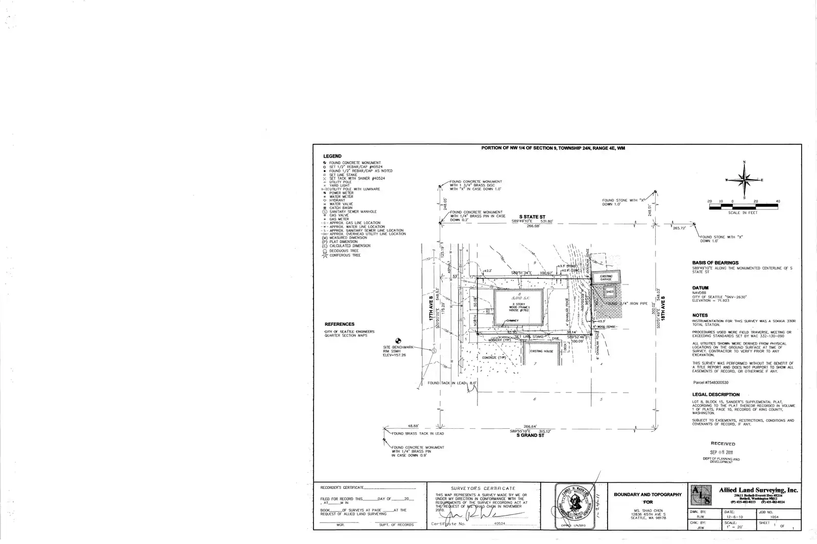 Site plan for 1762 17th Ave S