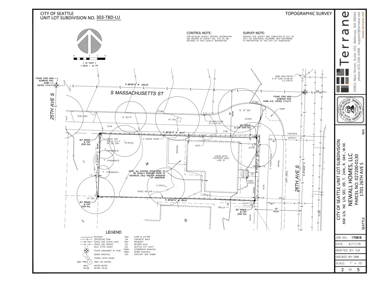 Site plan for 1701 26th Ave S