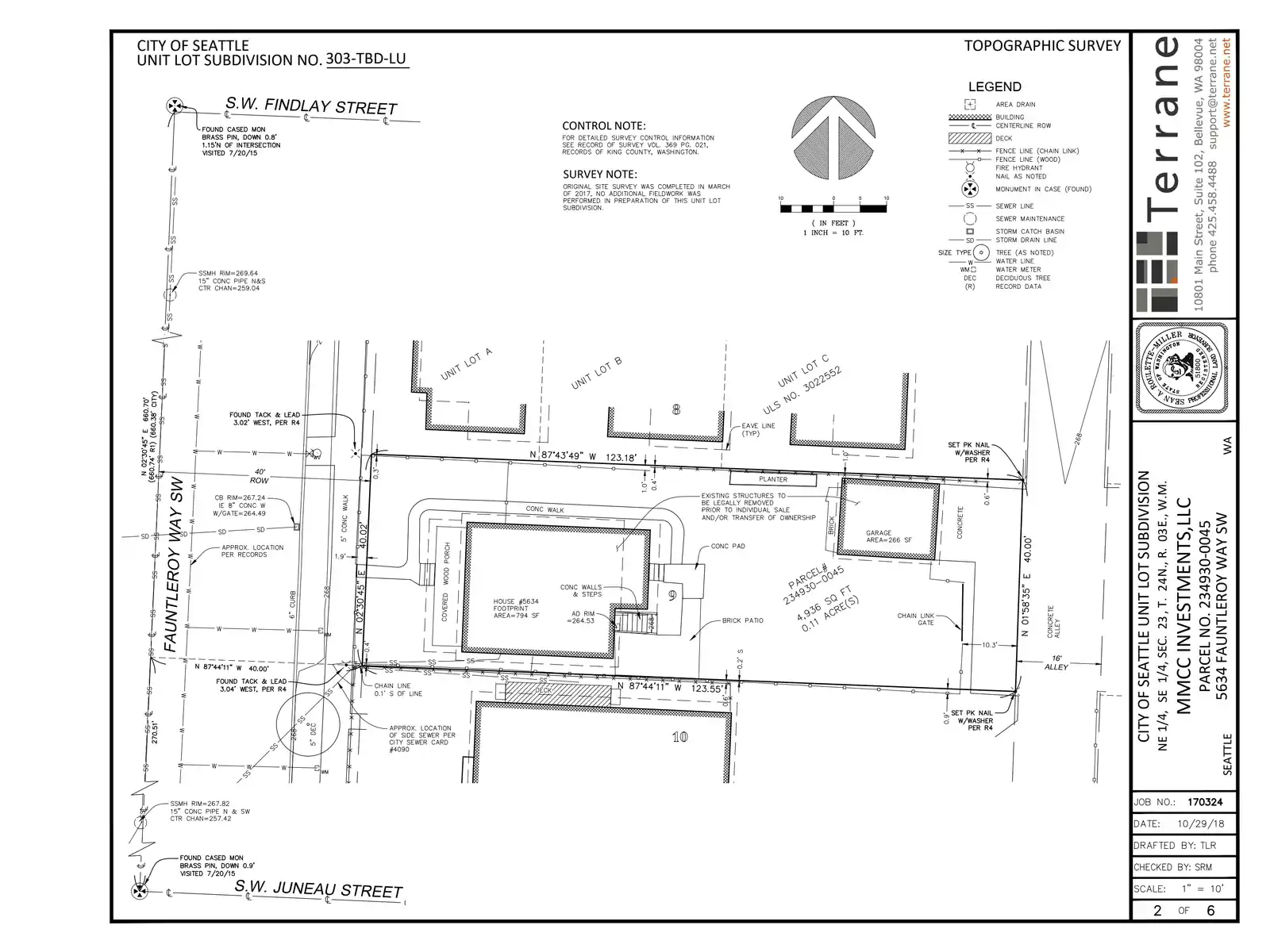 Site plan for 5634 Fauntleroy Way SW