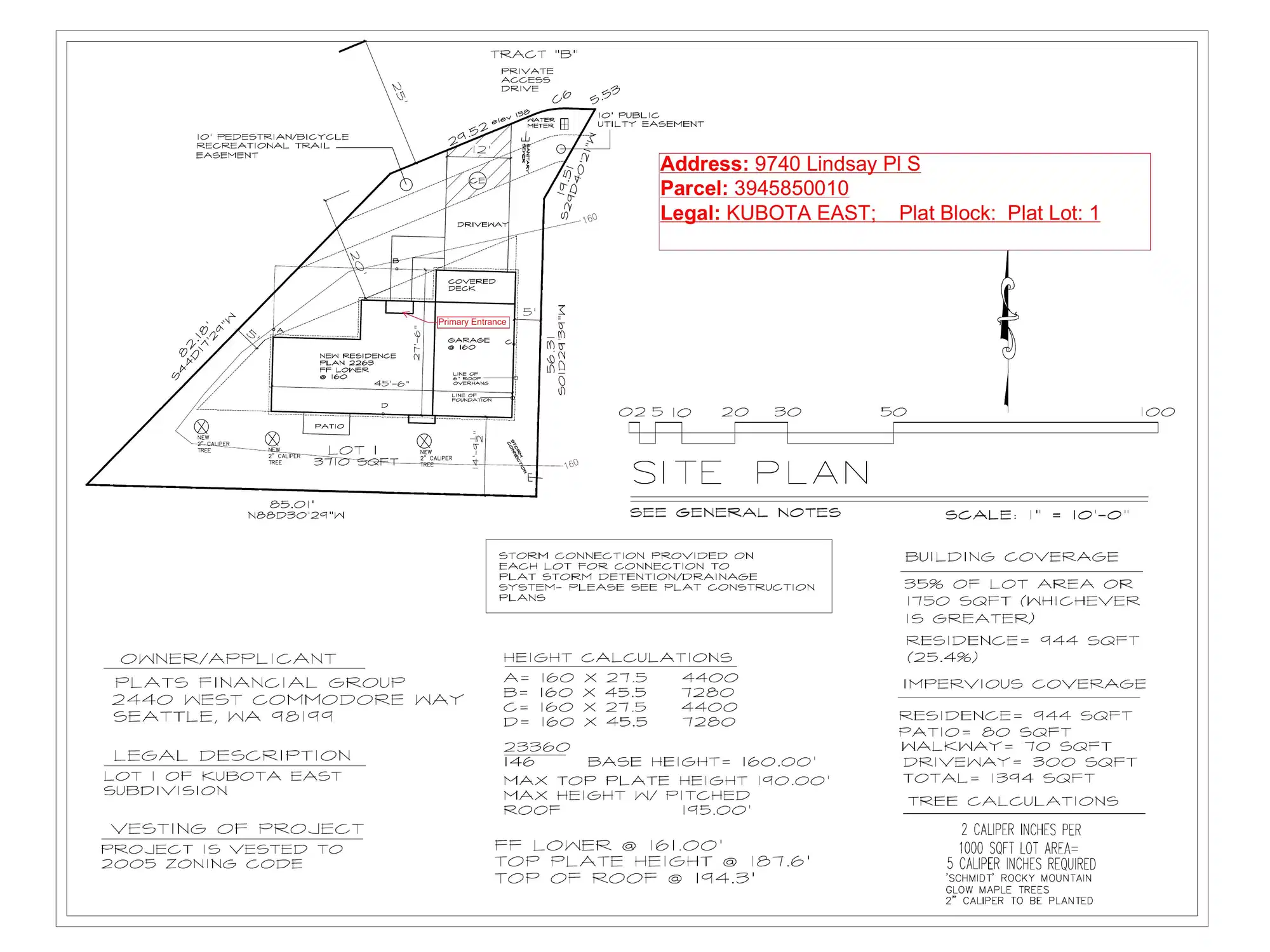 Site plan for 9700 Lindsay Pl S
