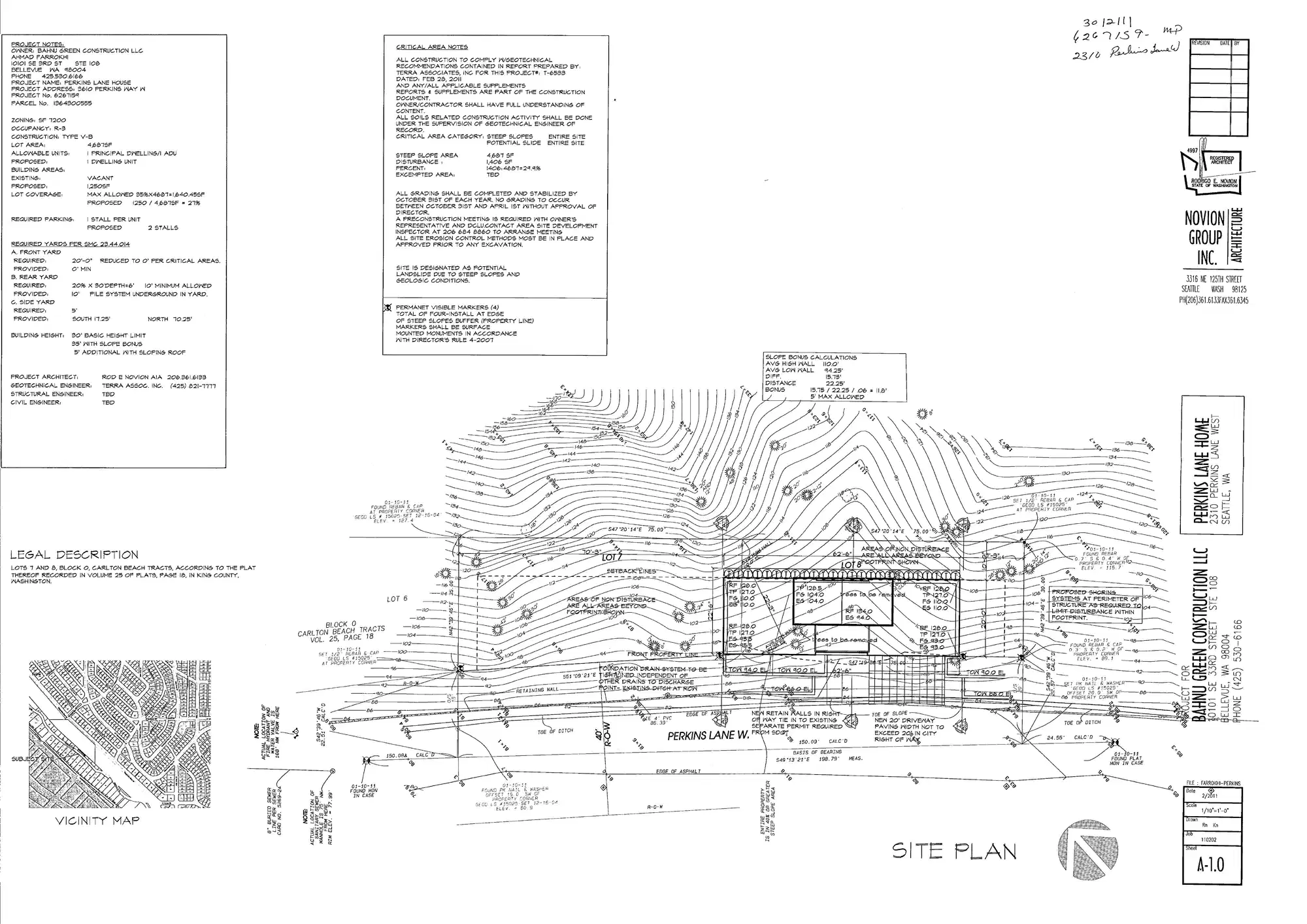 Site plan for 2310 Perkins Ln W