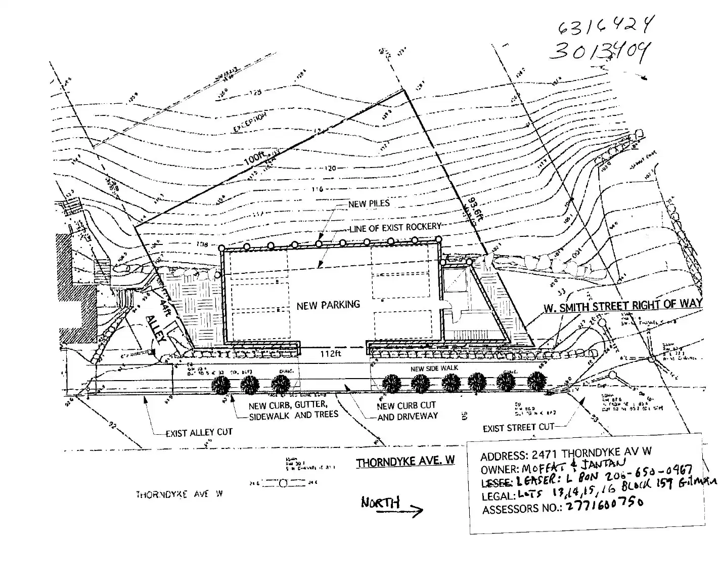 Site plan for 2471 Thorndyke Ave W