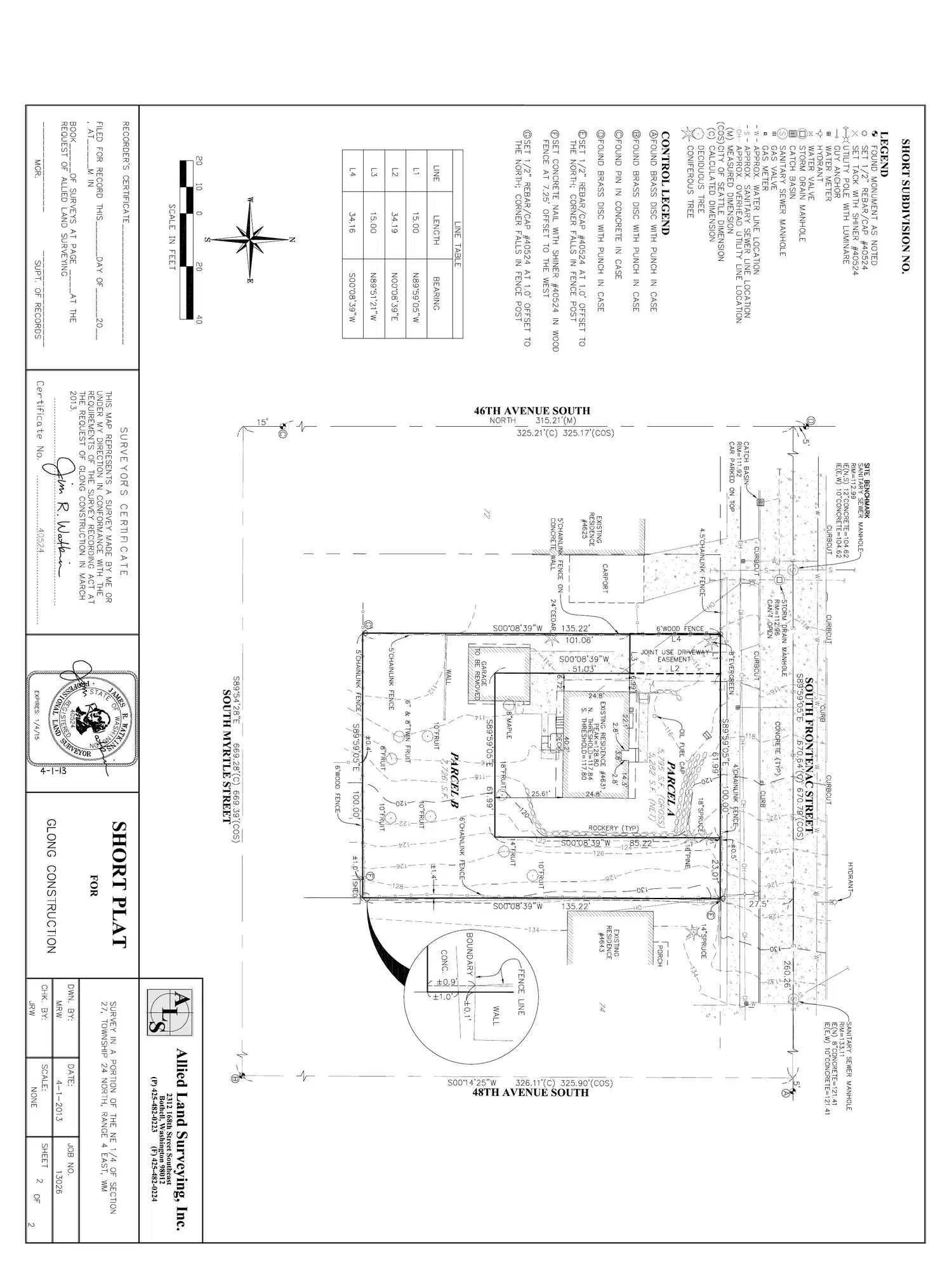 Site plan for 4639 S Frontenac St