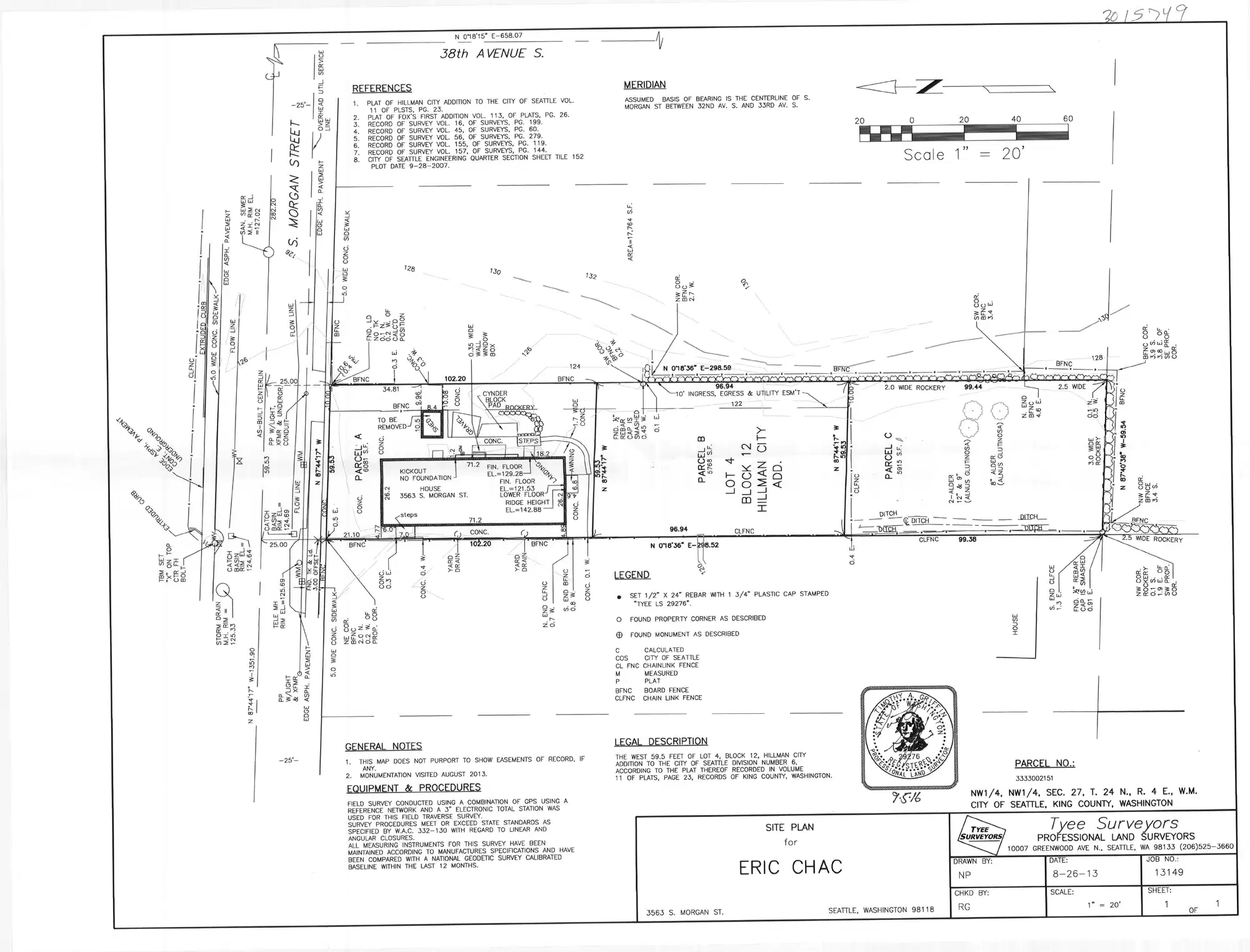 Site plan for 3567 S Morgan St
