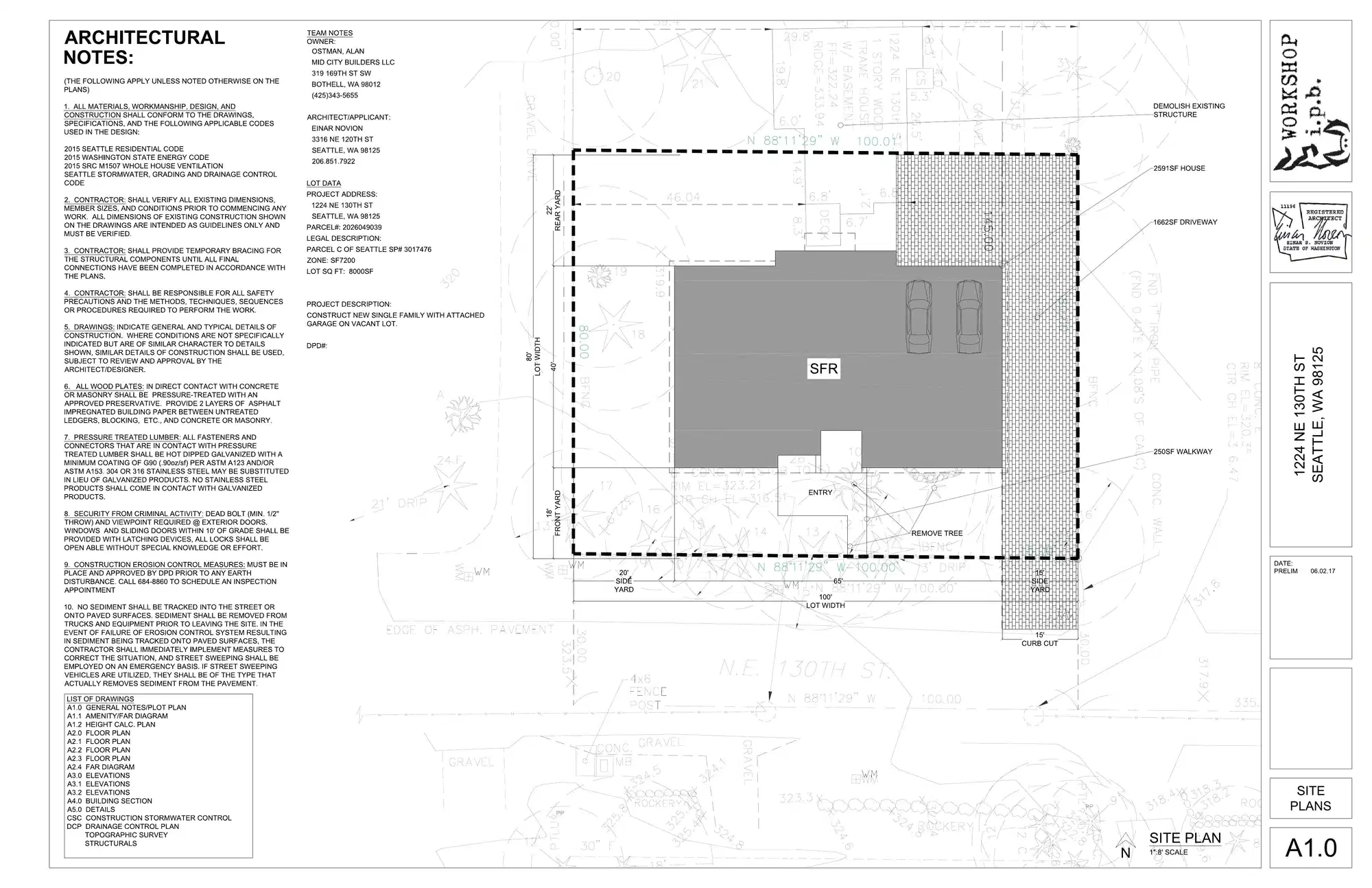 Site plan for 1224 NE 130th St