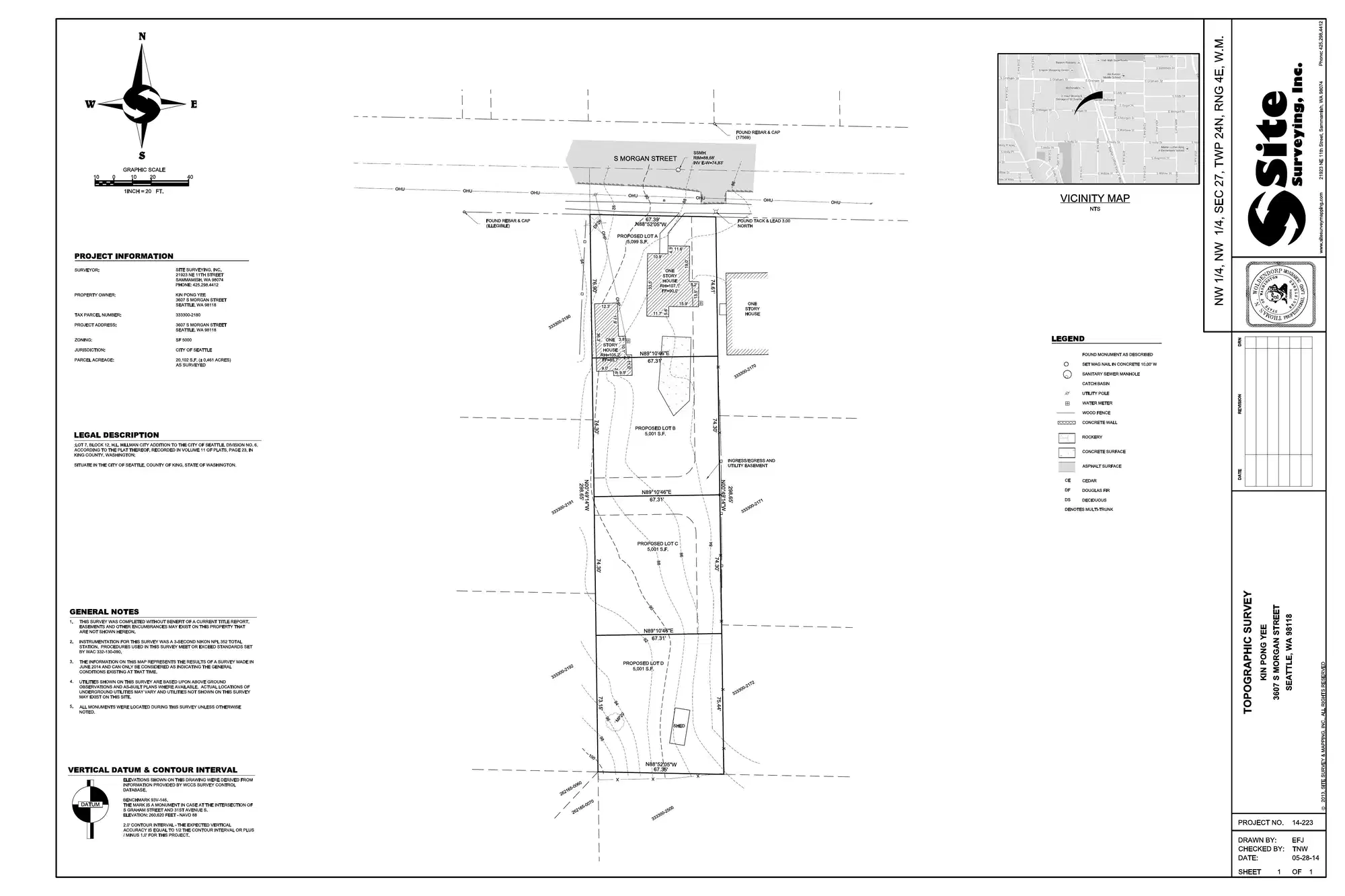 Site plan for 3543 A S Morgan St
