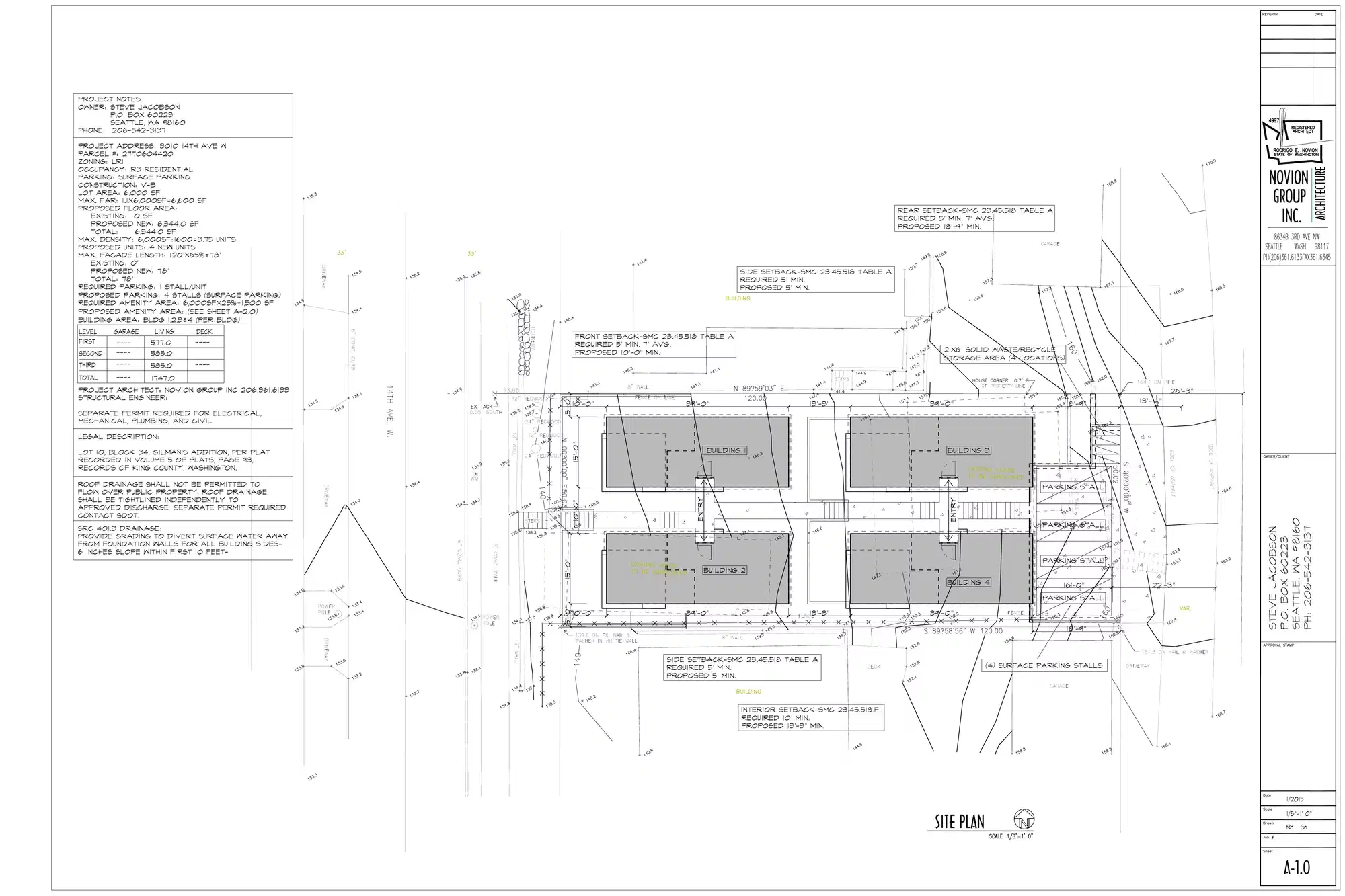 Site plan for 3010 14th Ave W