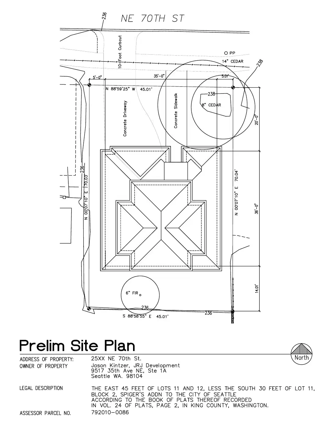 Site plan for 2509 NE 70th St