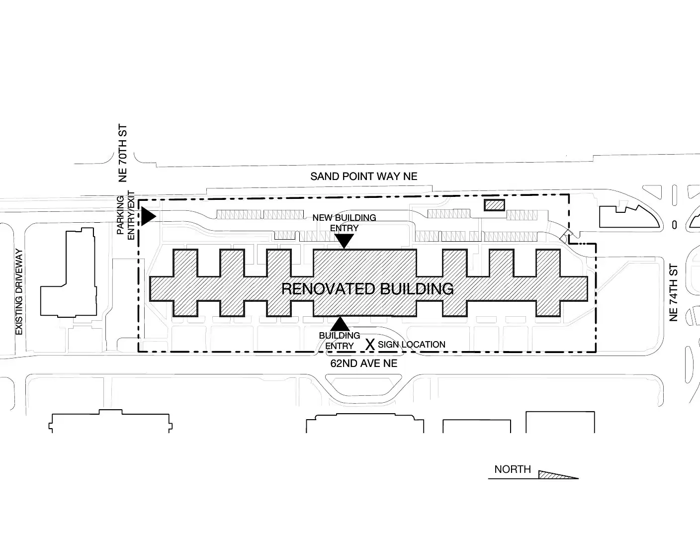 Site plan for 7101 62nd Ave NE