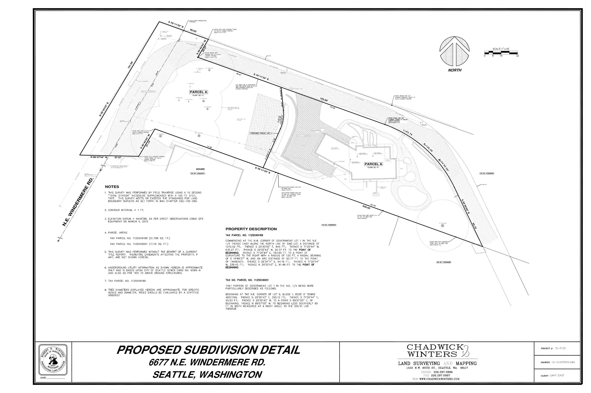 Site plan for 6675 NE Windermere Rd
