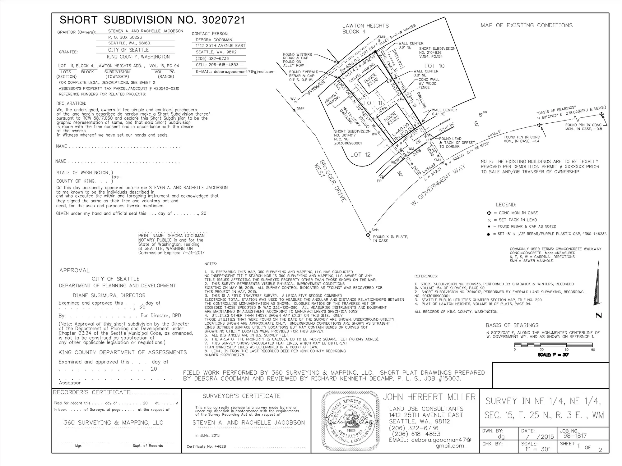 Site plan for 3322 W Government Way