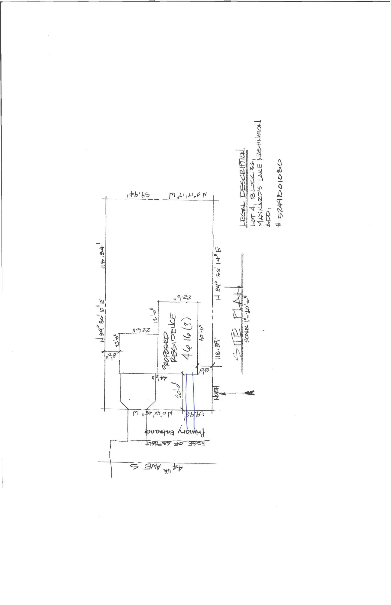 Site plan for 4616 44th Ave S