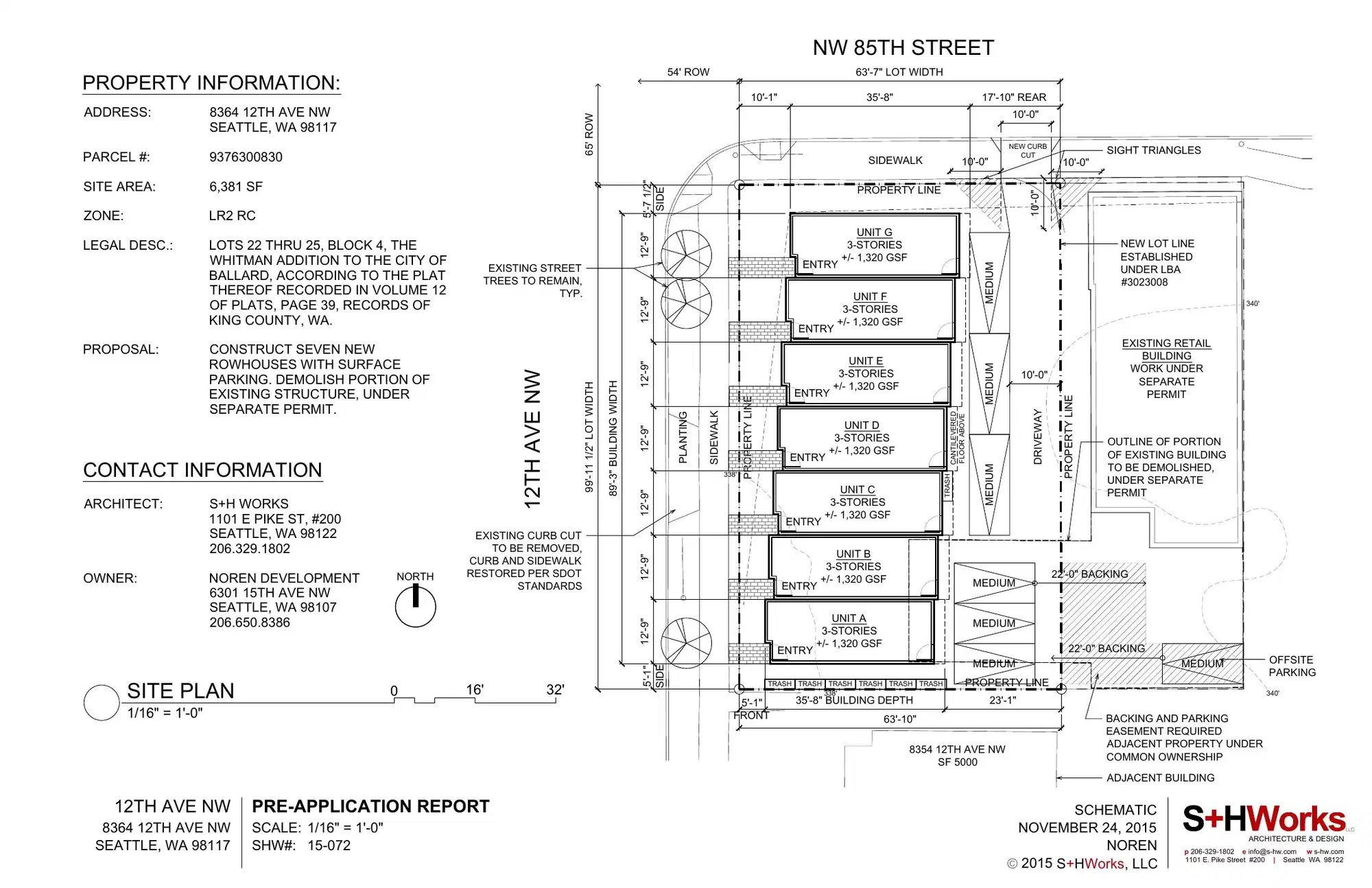 Site plan for 8364 12th Ave NW