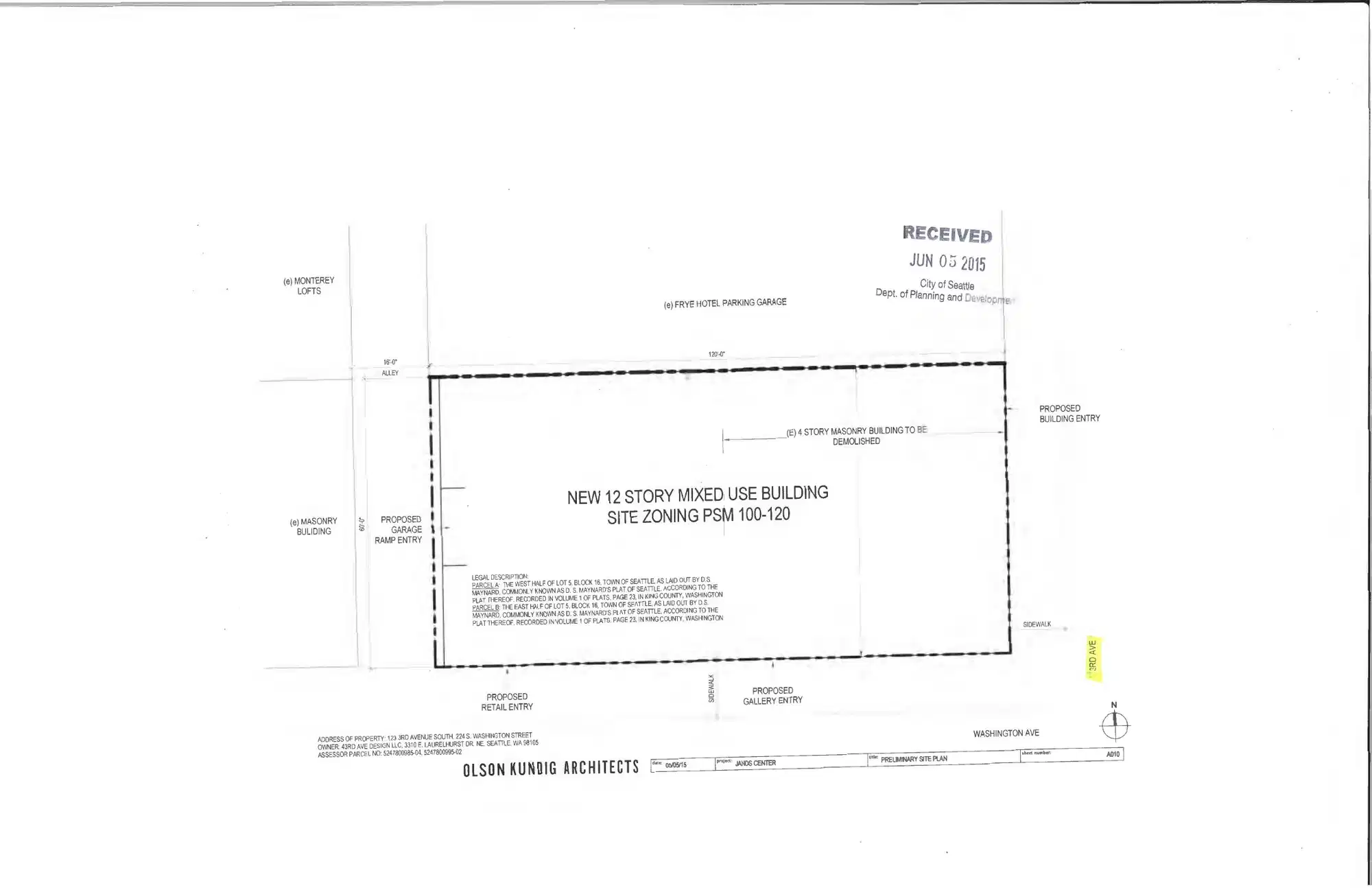 Site plan for 222 S Washington St