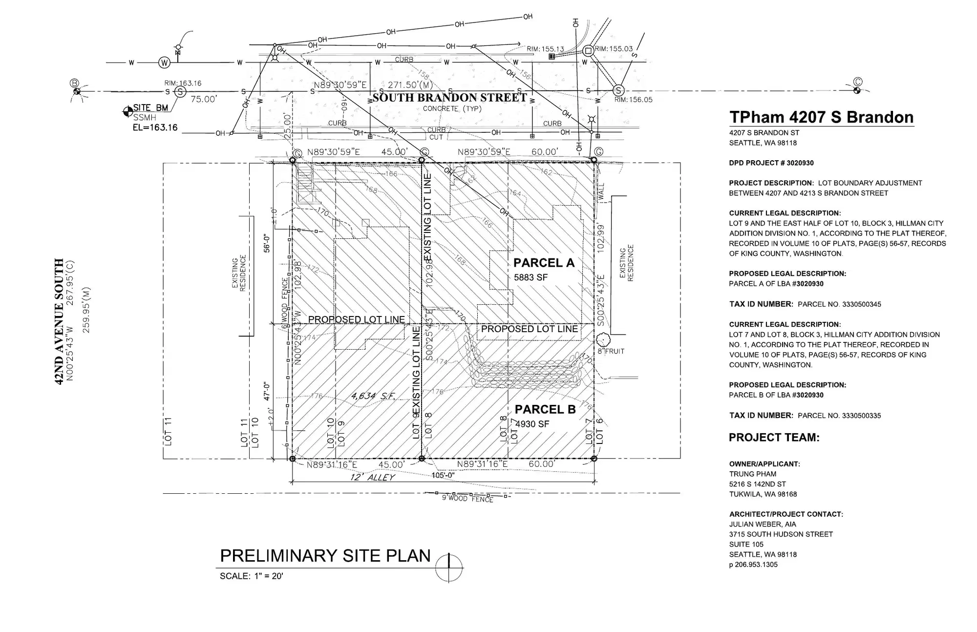 Site plan for 4213 S Brandon St