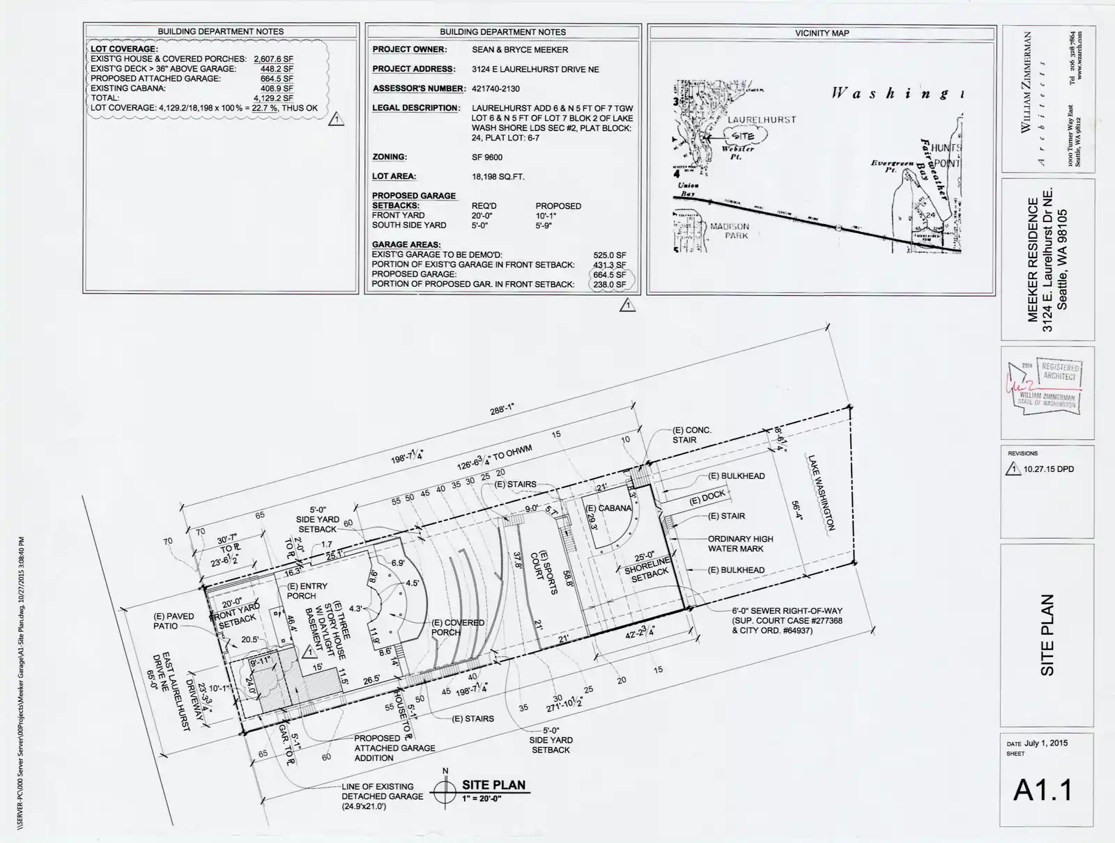 Site plan for 3124 East Laurelhurst Dr NE