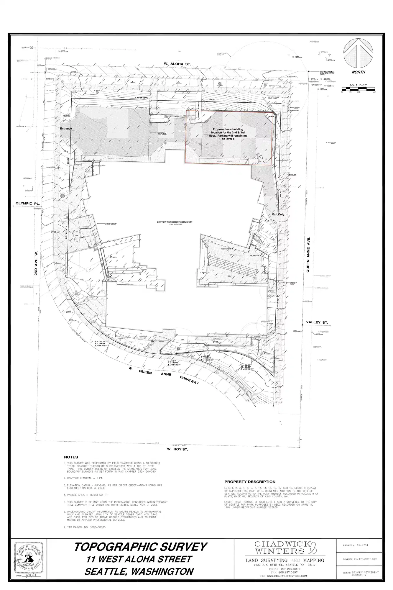 Site plan for 11 W Aloha St