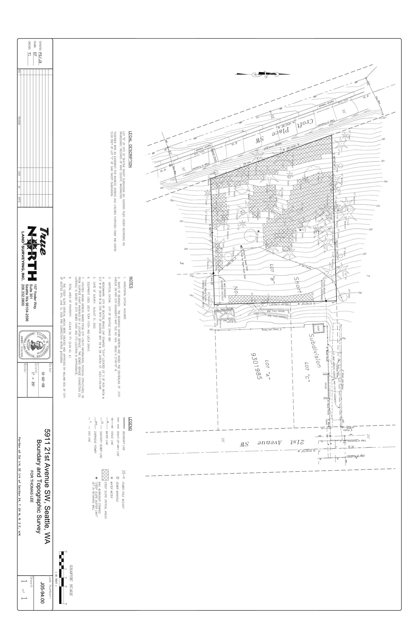 Site plan for 5911 A 21st Ave SW