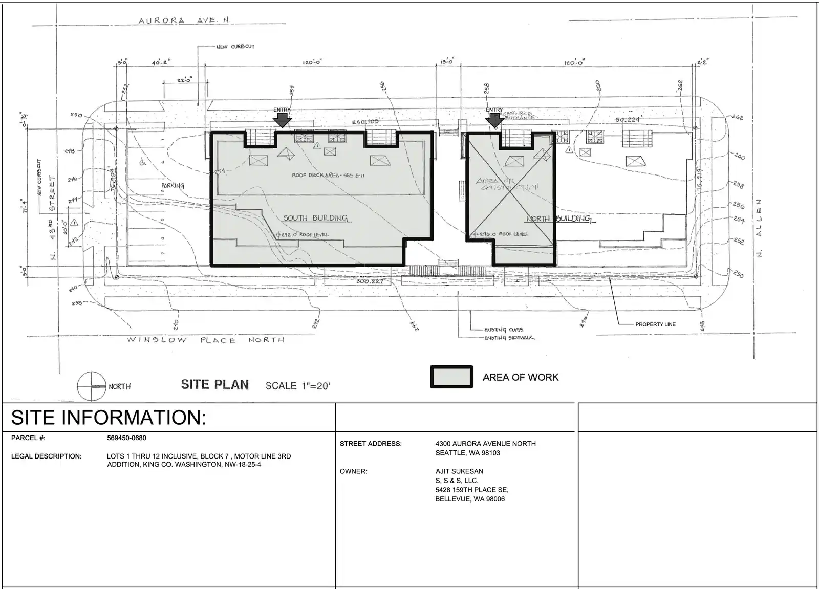 Site plan for 4300 Aurora Ave N
