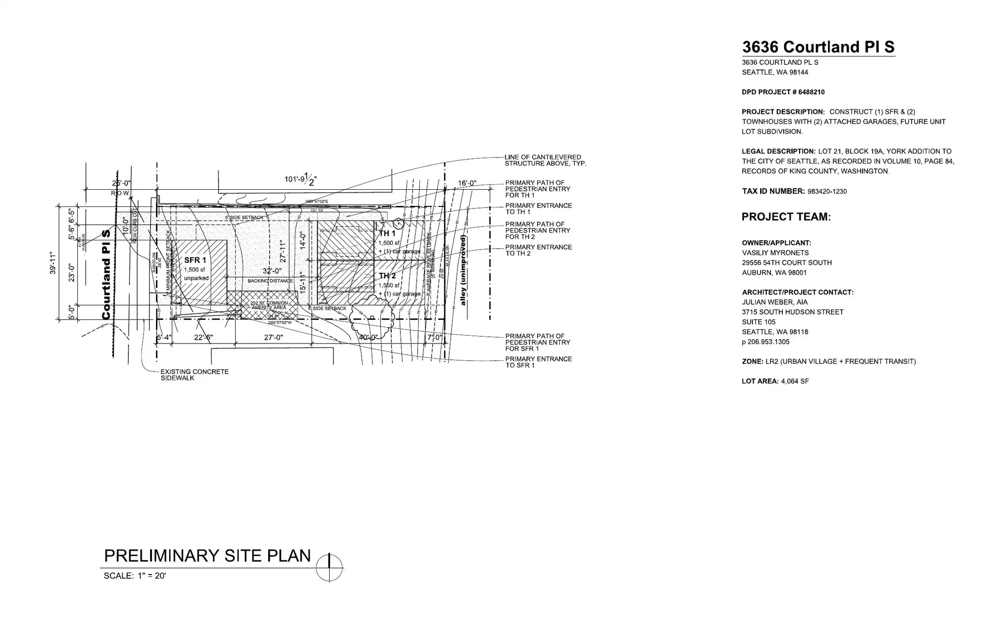 Site plan for 3636 C Courtland Pl S