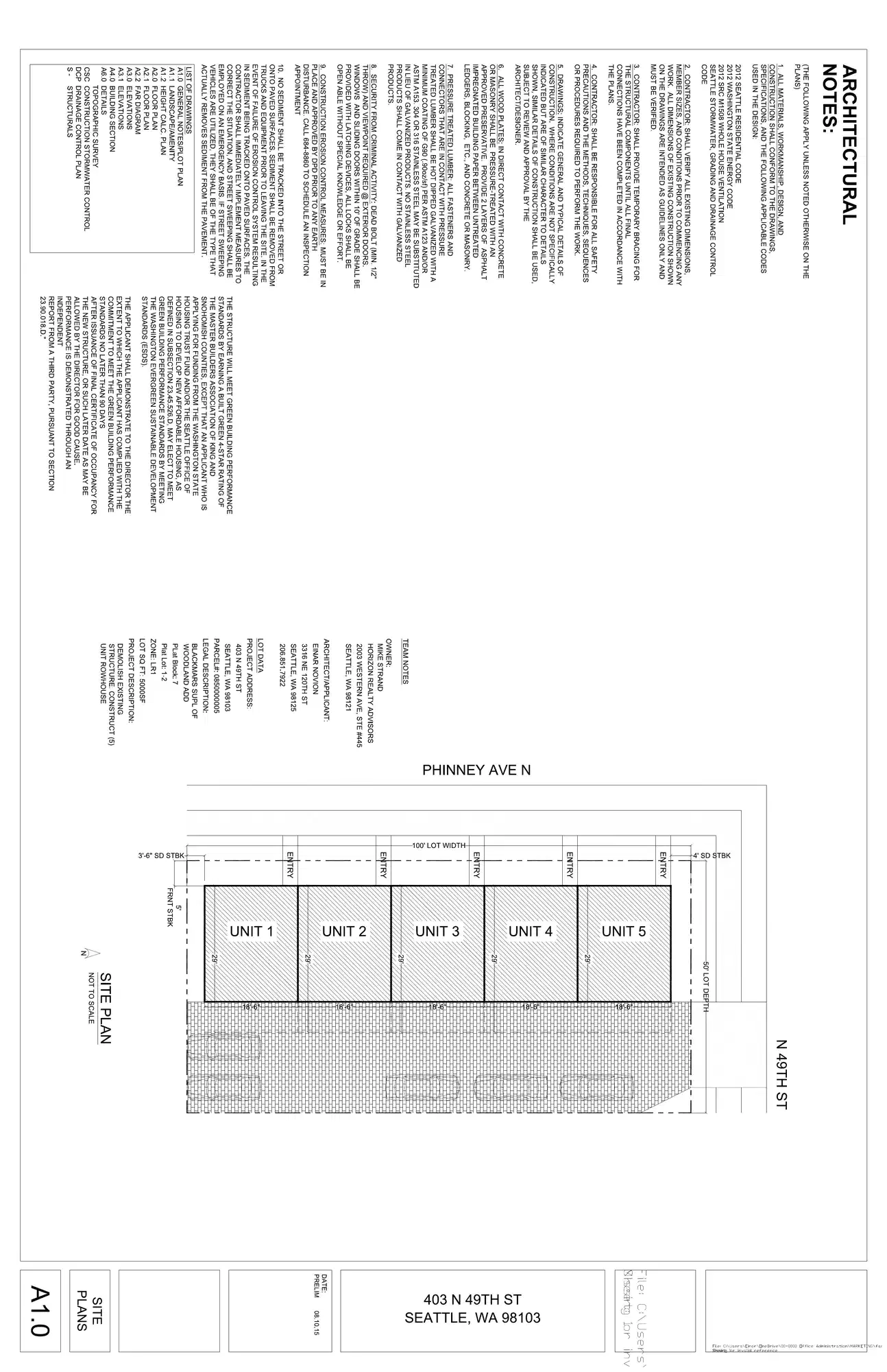 Site plan for 4818 Phinney Ave N