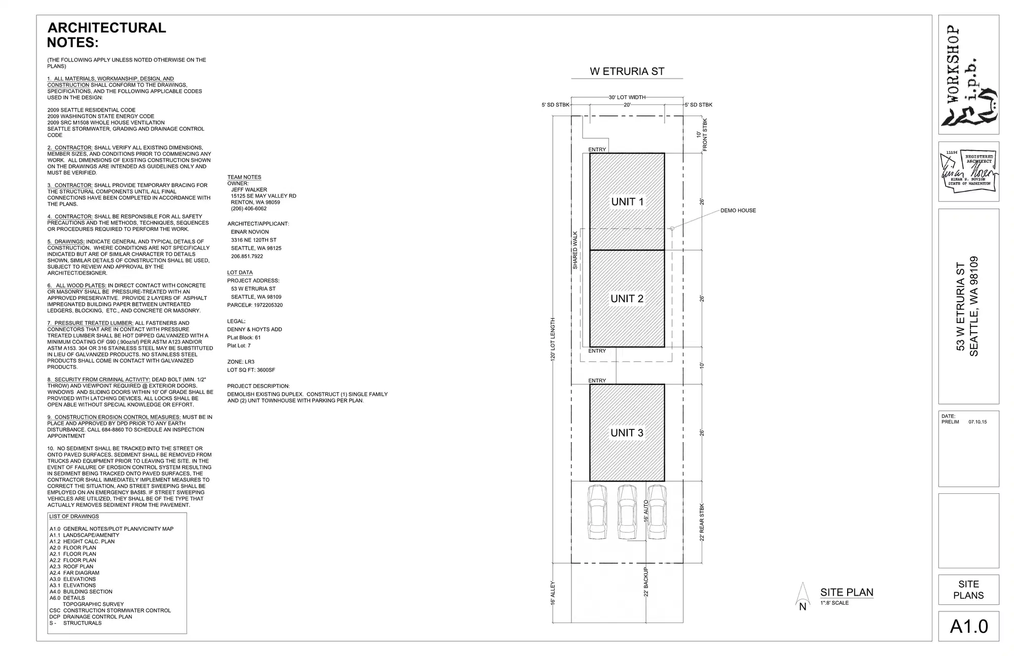 Site plan for 53 W Etruria St
