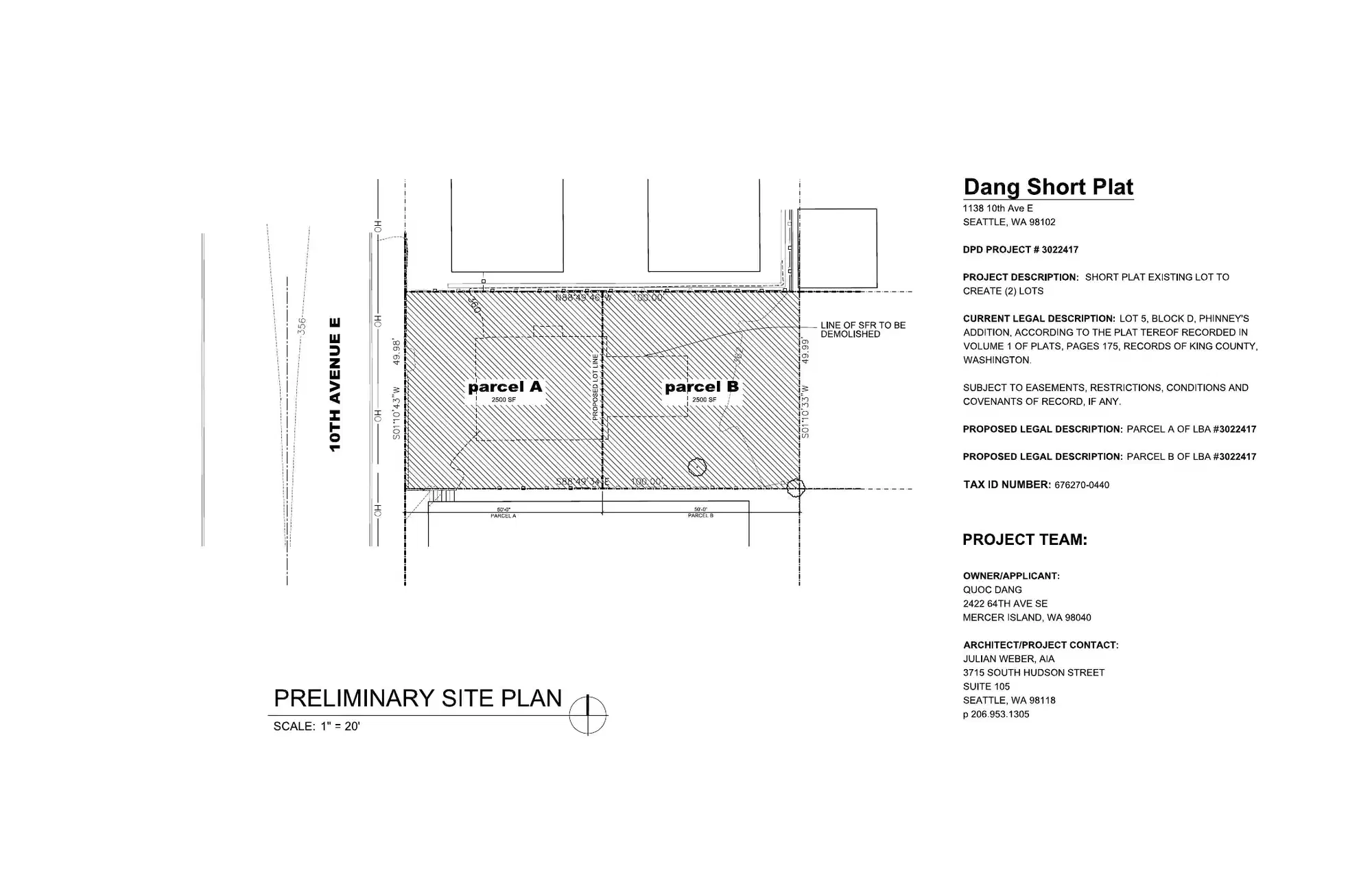 Site plan for 1136 10th Ave E