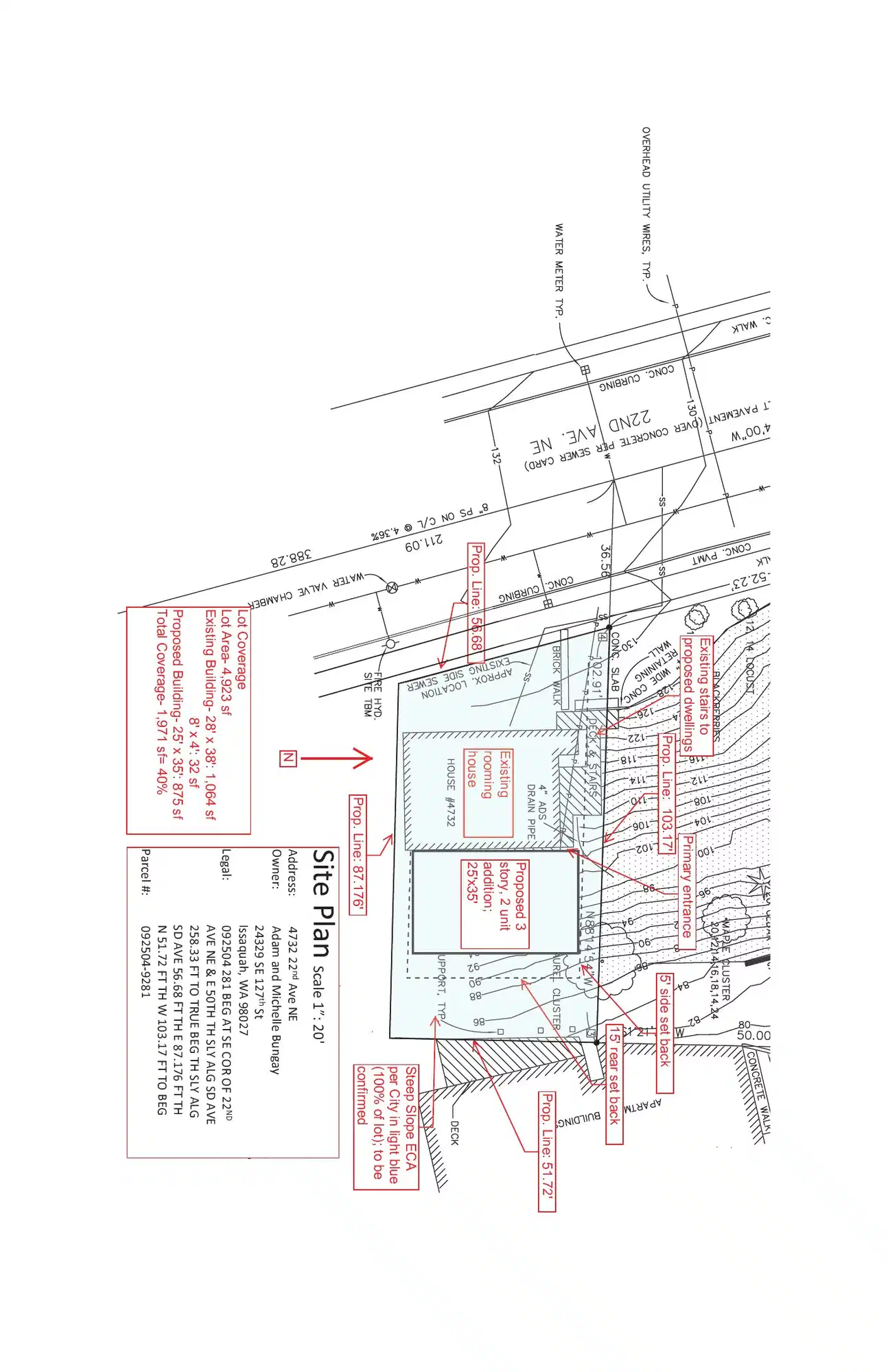 Site plan for 4732 22nd Ave NE