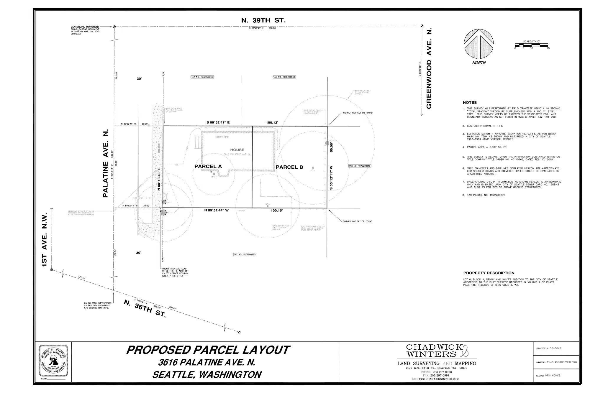 Site plan for 3616 Palatine Ave N