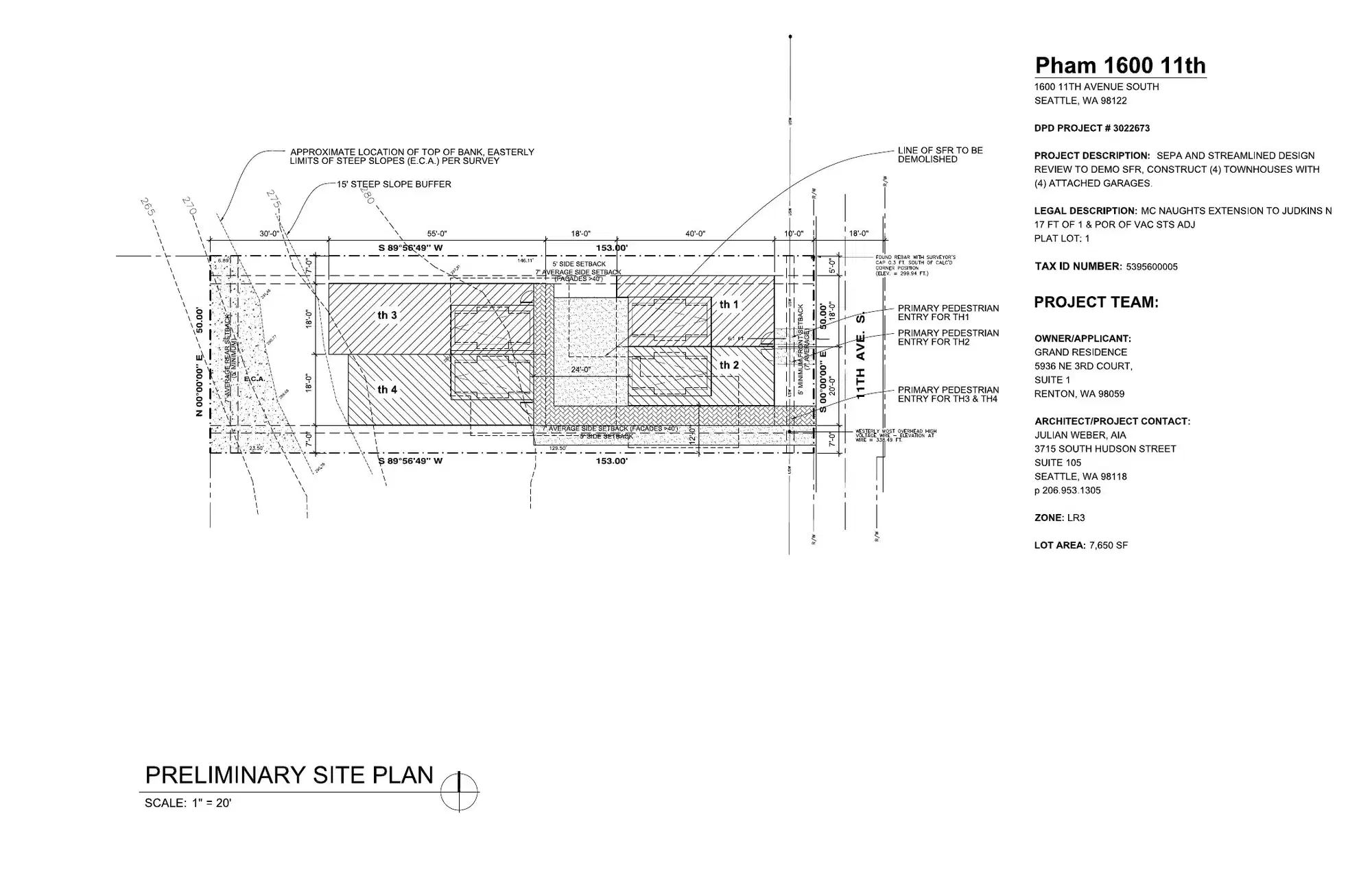 Site plan for 1598 11th Ave S