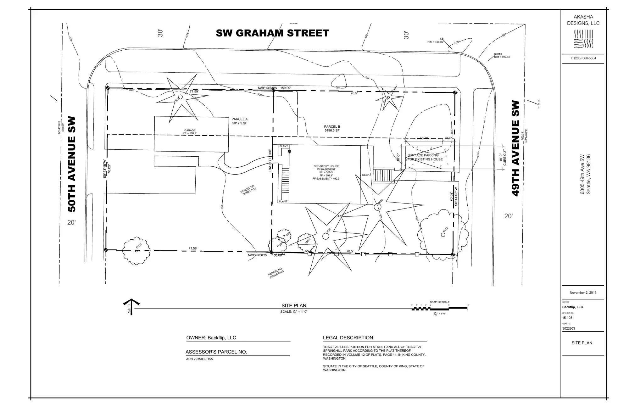 Site plan for 6302 50th Ave SW