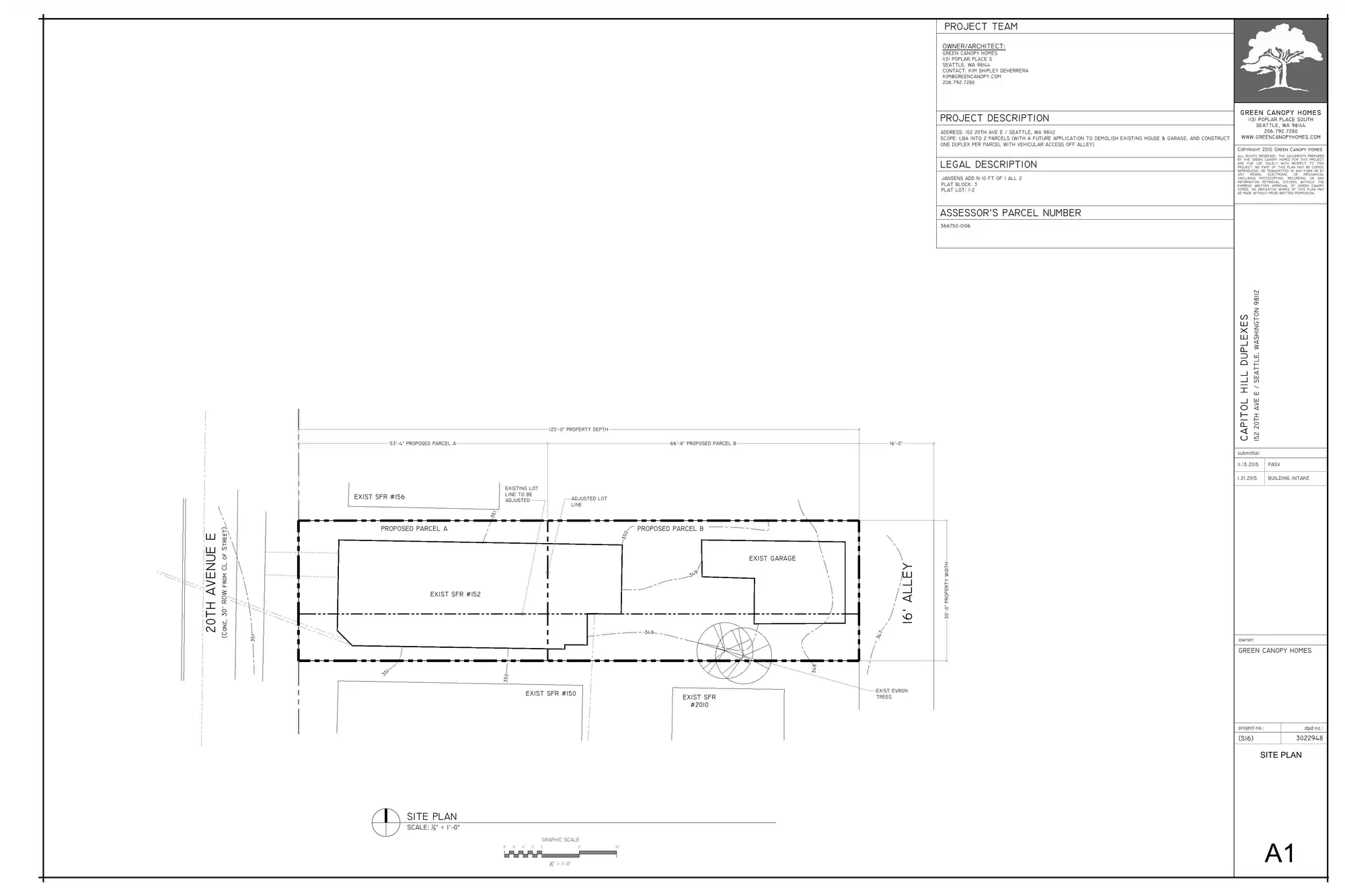 Site plan for 152 20th Ave E