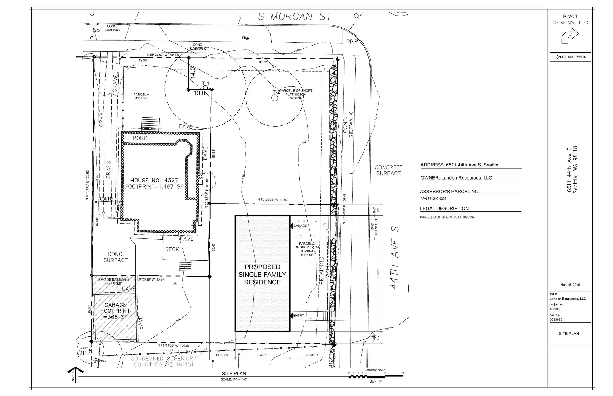 Site plan for 6511 44th Ave S